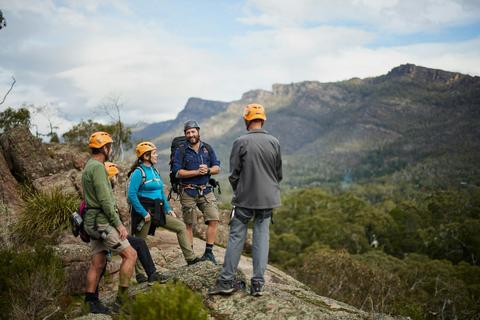 Cliff top briefing with a view