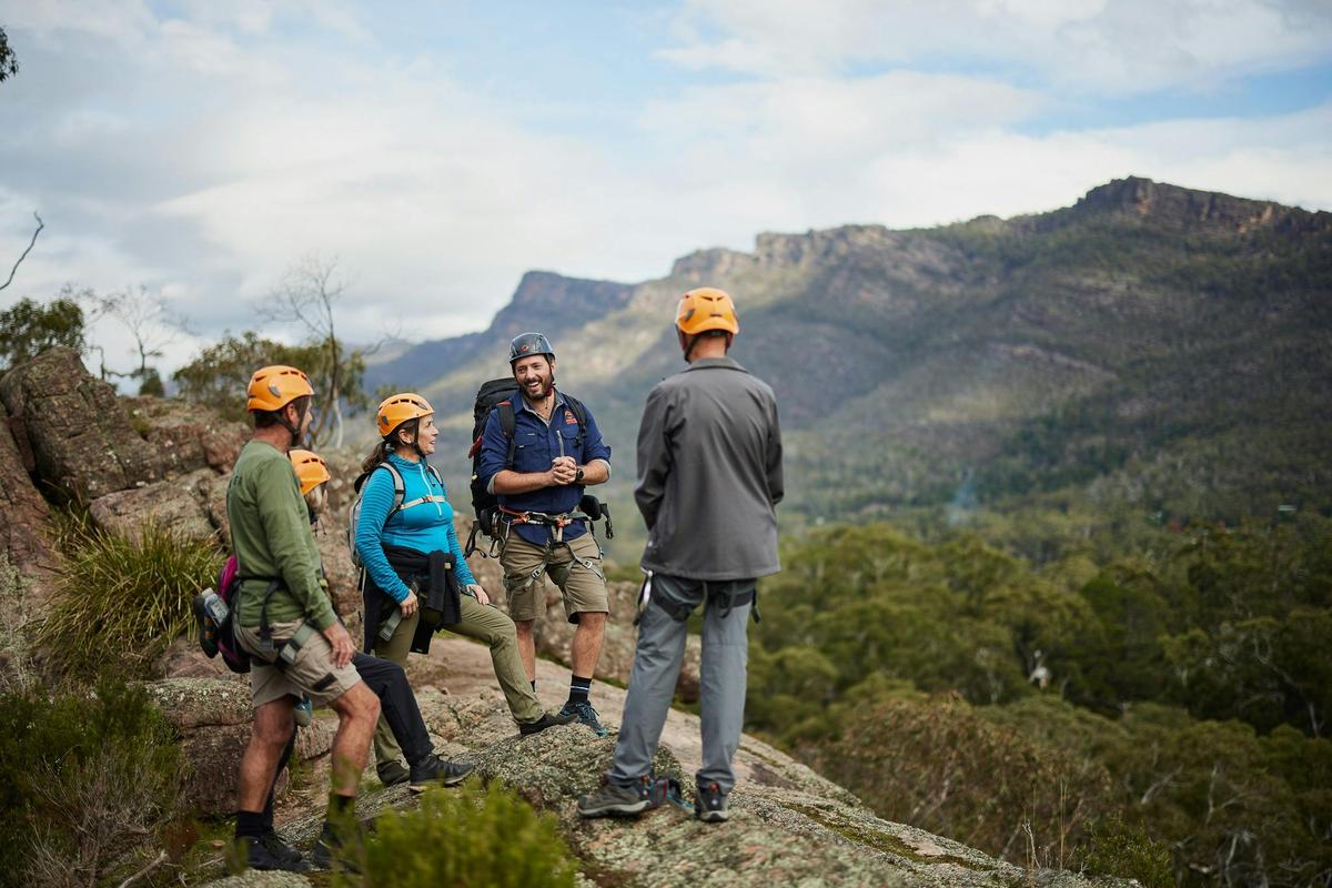 Cliff top briefing with a view