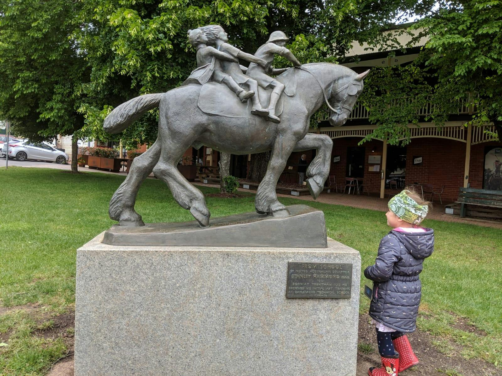 "Off to school" bronze sculptor 1991