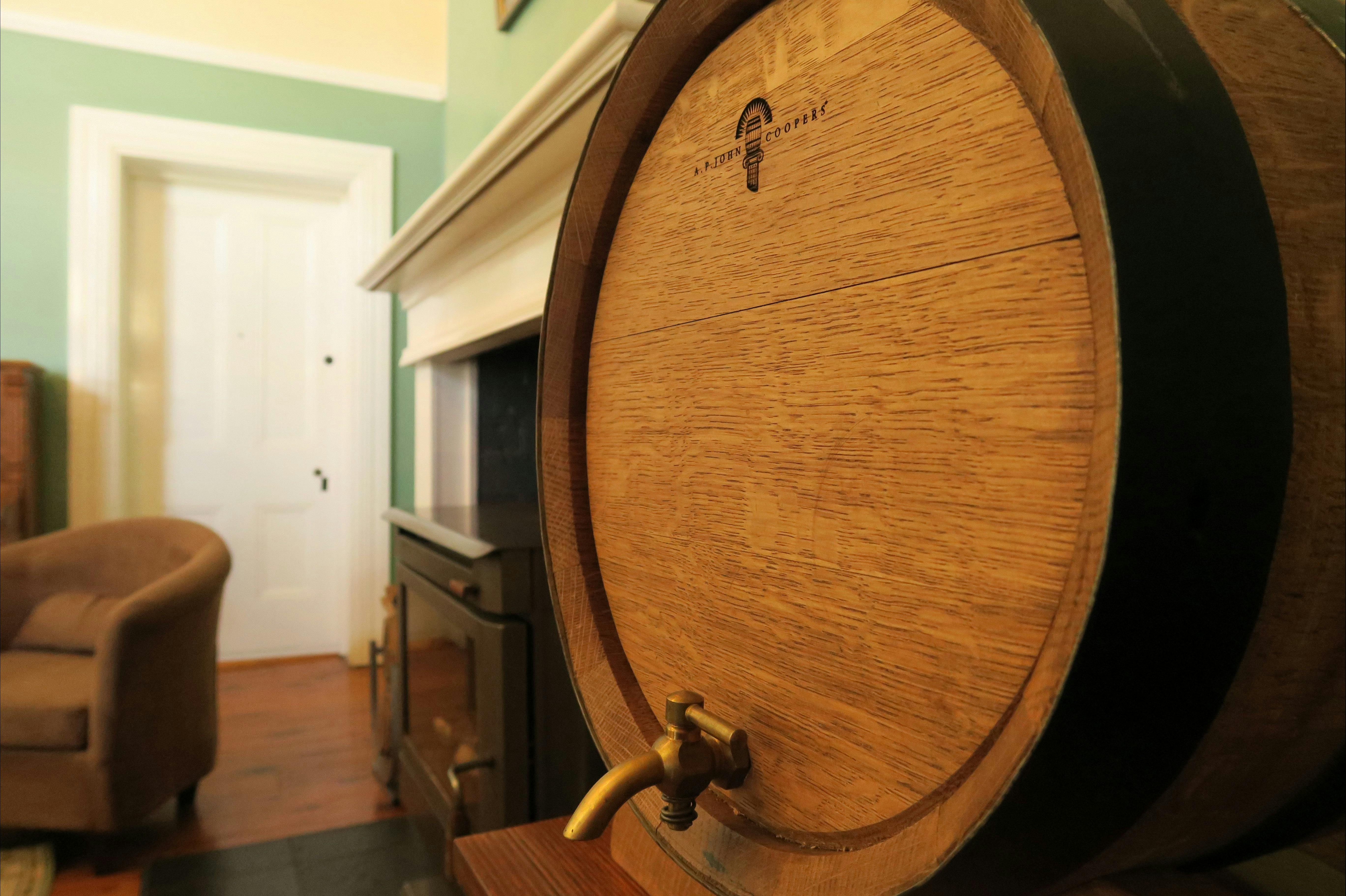 Relax by the fire with a glass of Muscat from the Amberesque barrel.