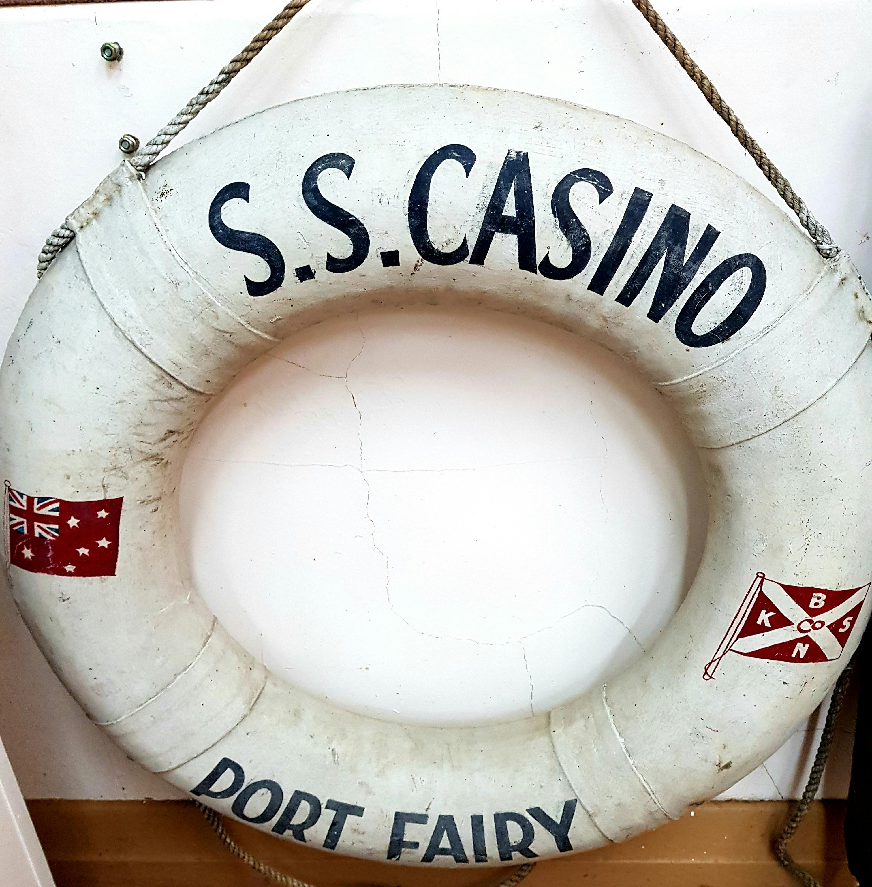 Lifebuoy from the SS Casino sunk of Apollo Bay 1932 with 10 lives lost.