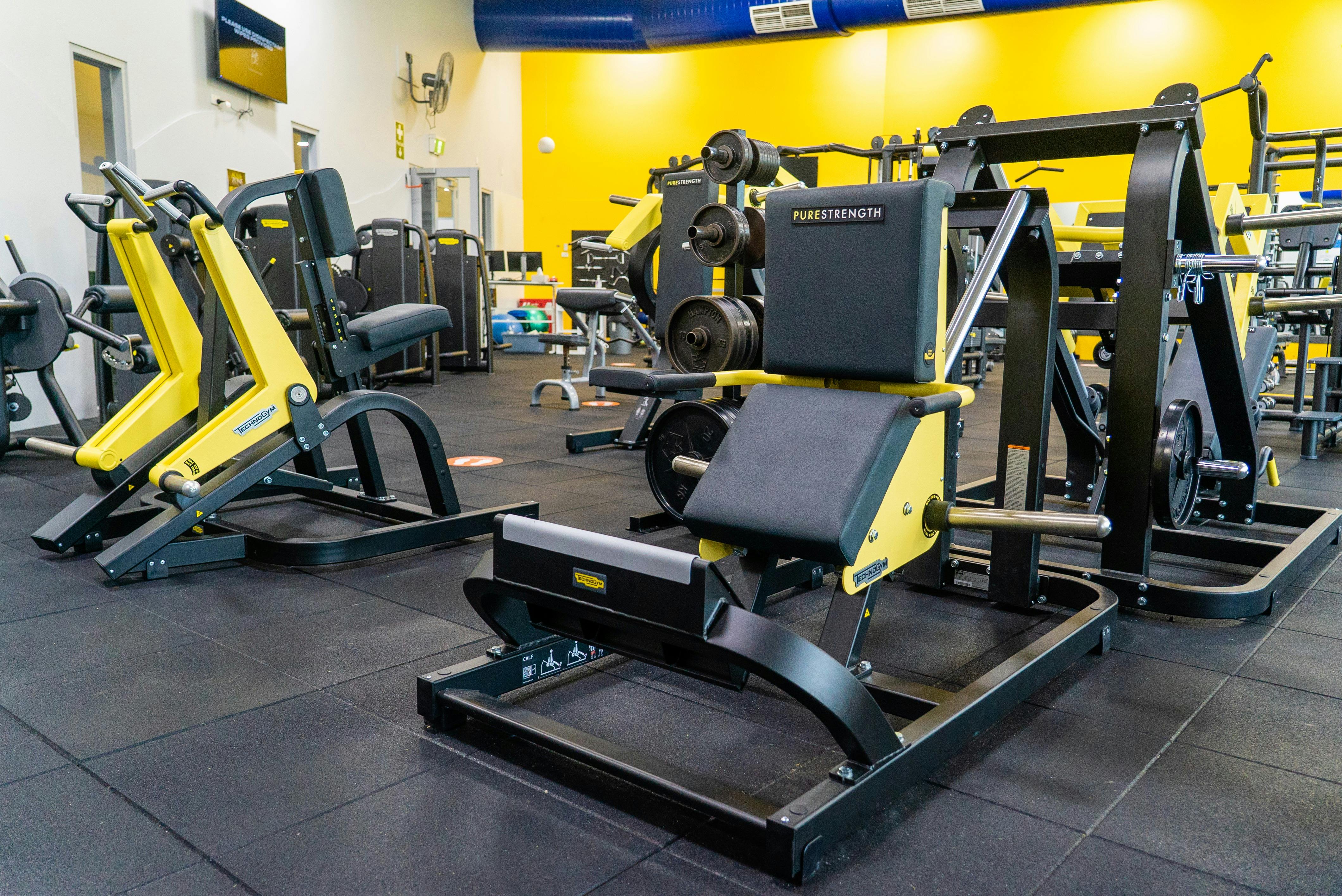 The gym is home to modern exercise equipment