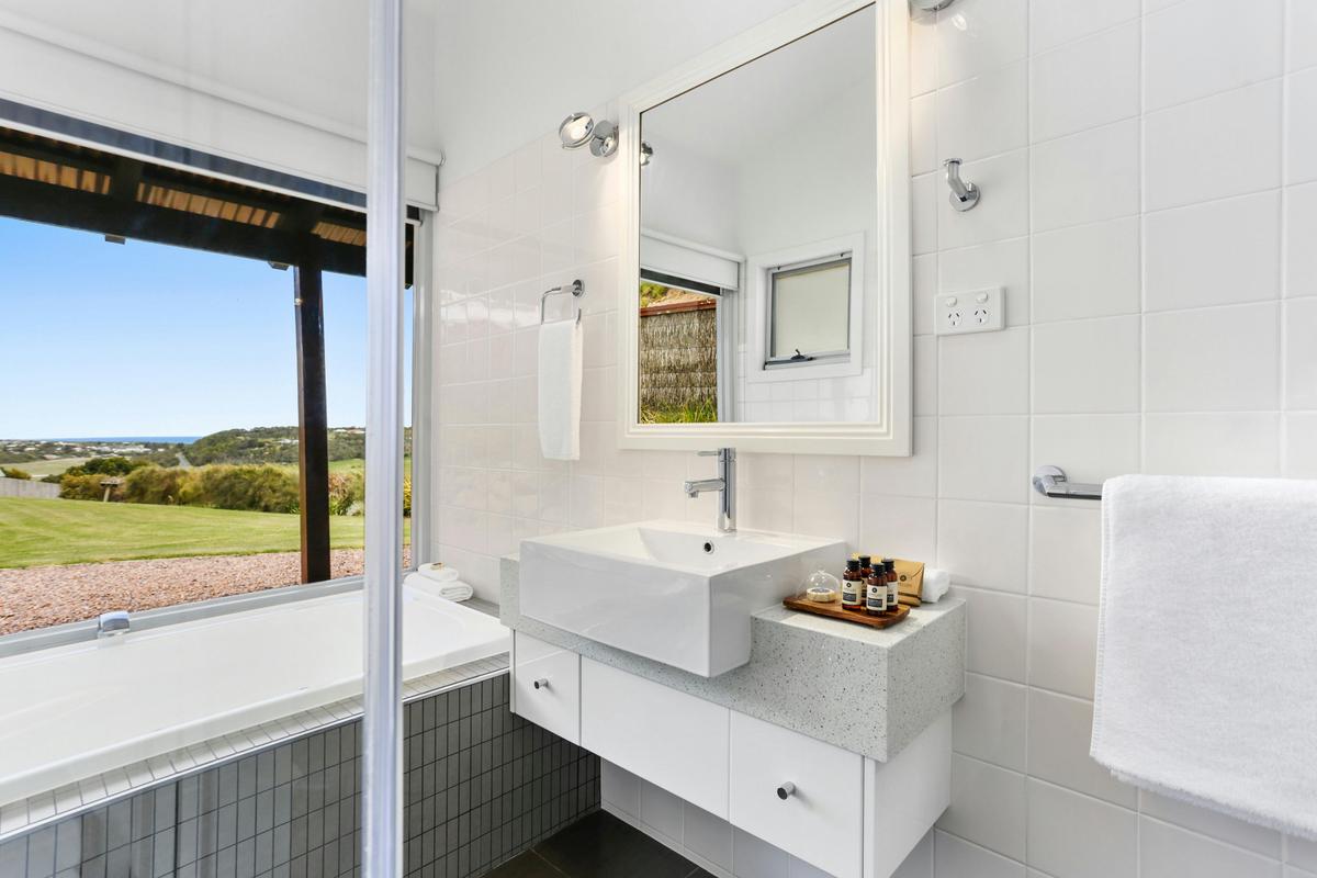 Bathroom with idyllic views