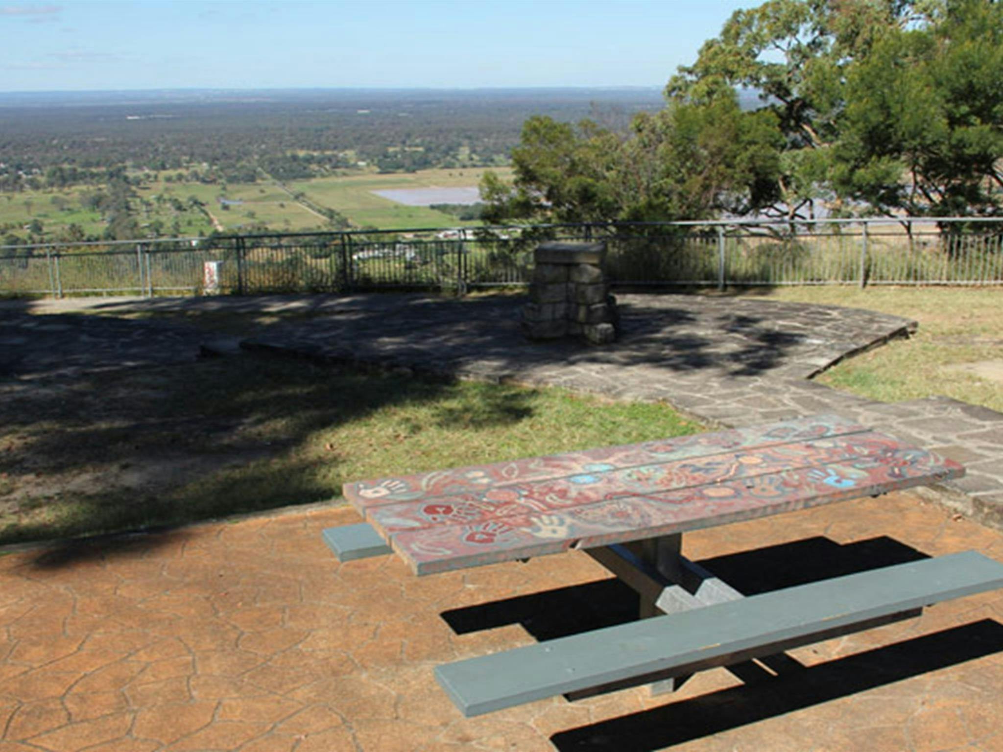 Picnic tables at the Hawkesbury lookout. Photo: John Yurasek/OEH