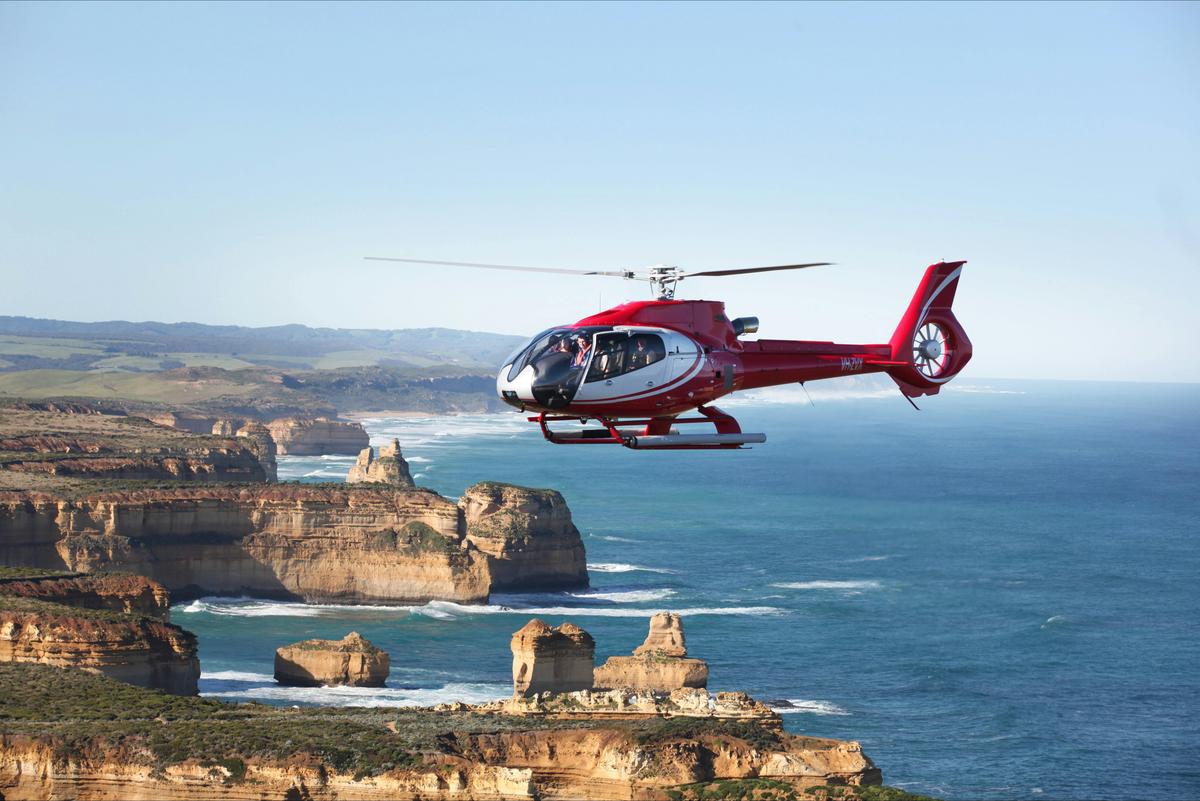Helicopter over 12 Apostles