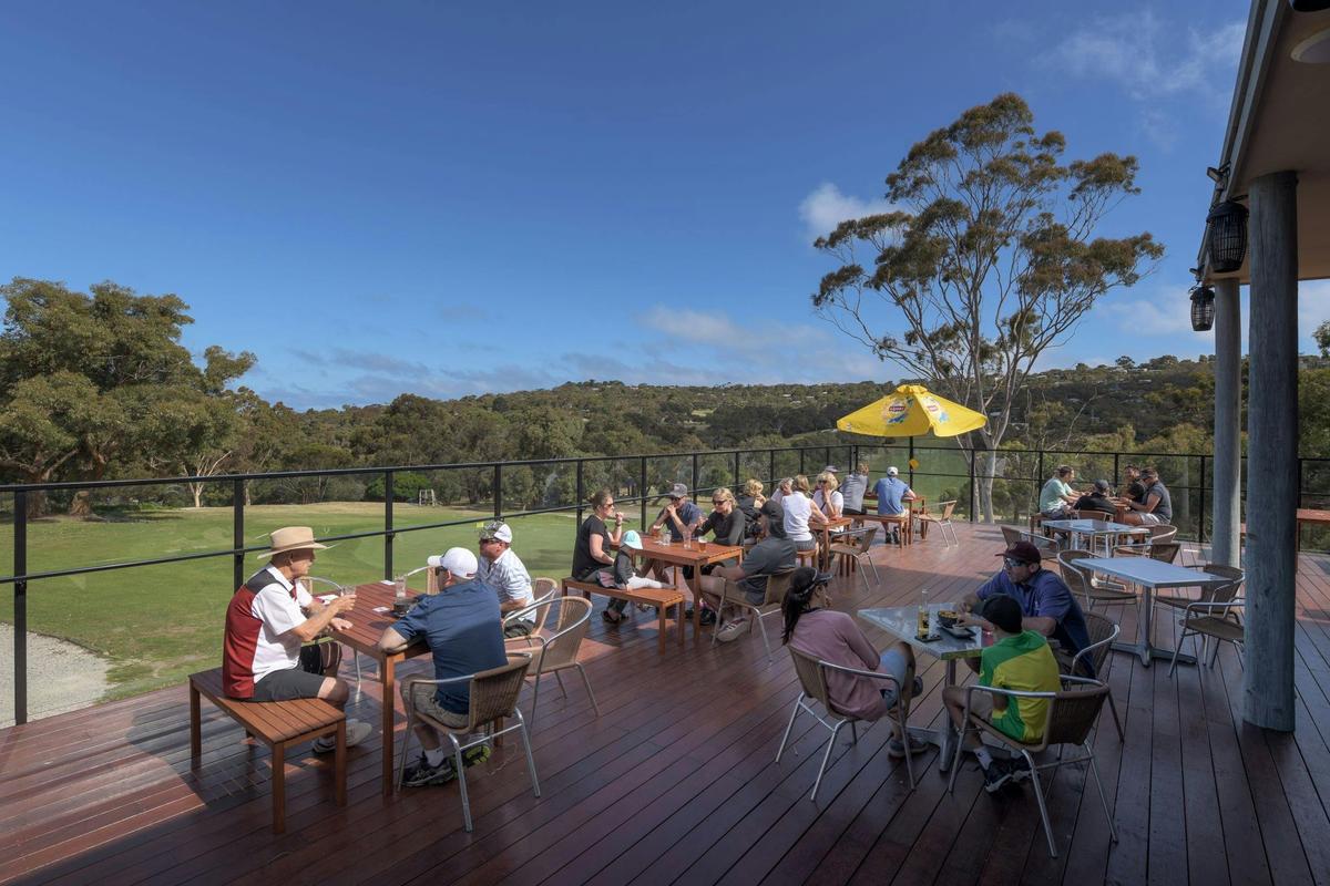 Deck with a View down the 18th
