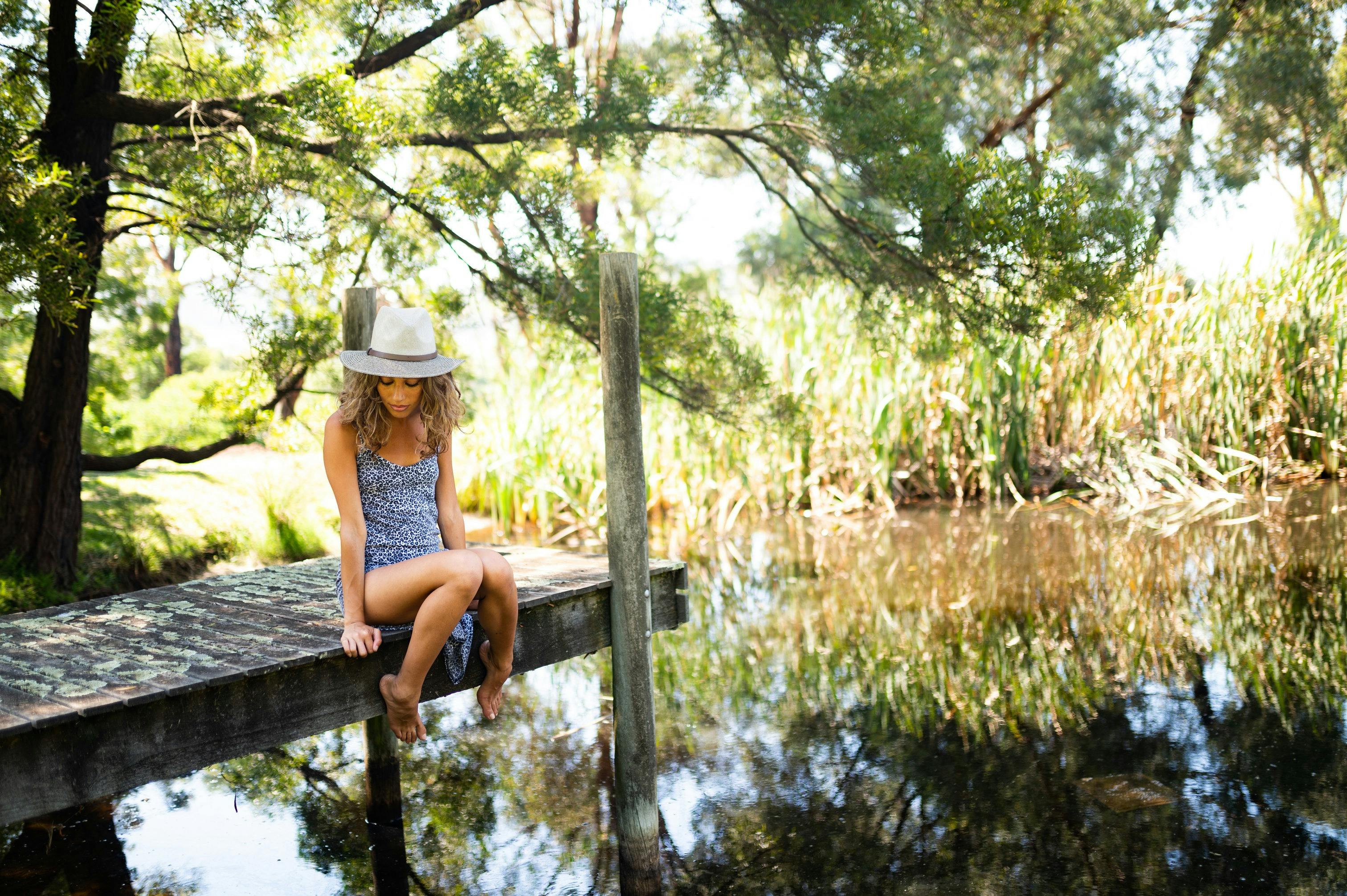 Relax by the dam on the property