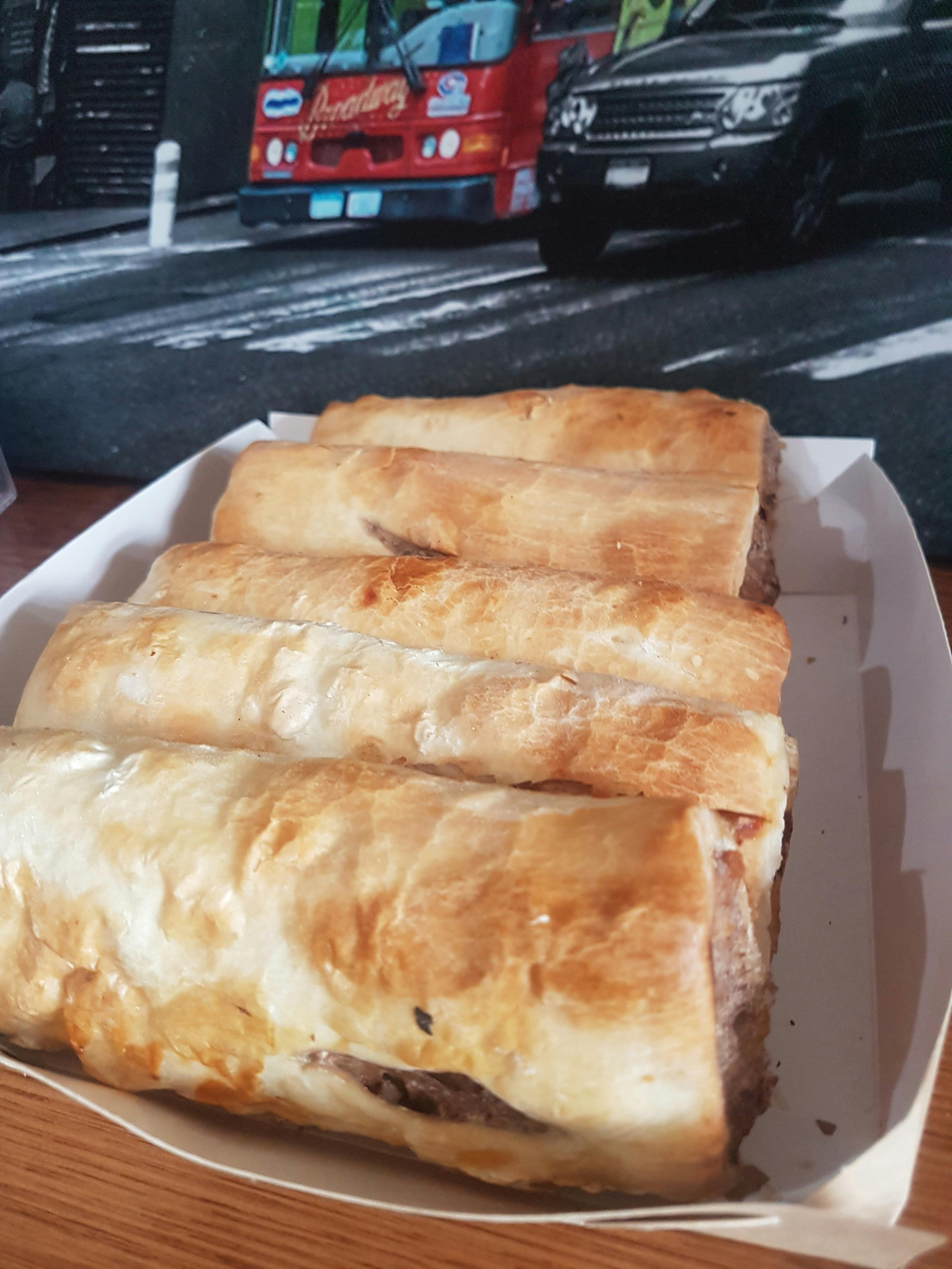 Our gourmet beef sausage rolls