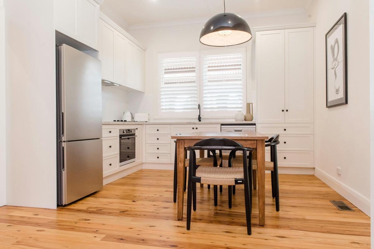 Character filled, fully appointed kitchen at Green Street Wangaratta