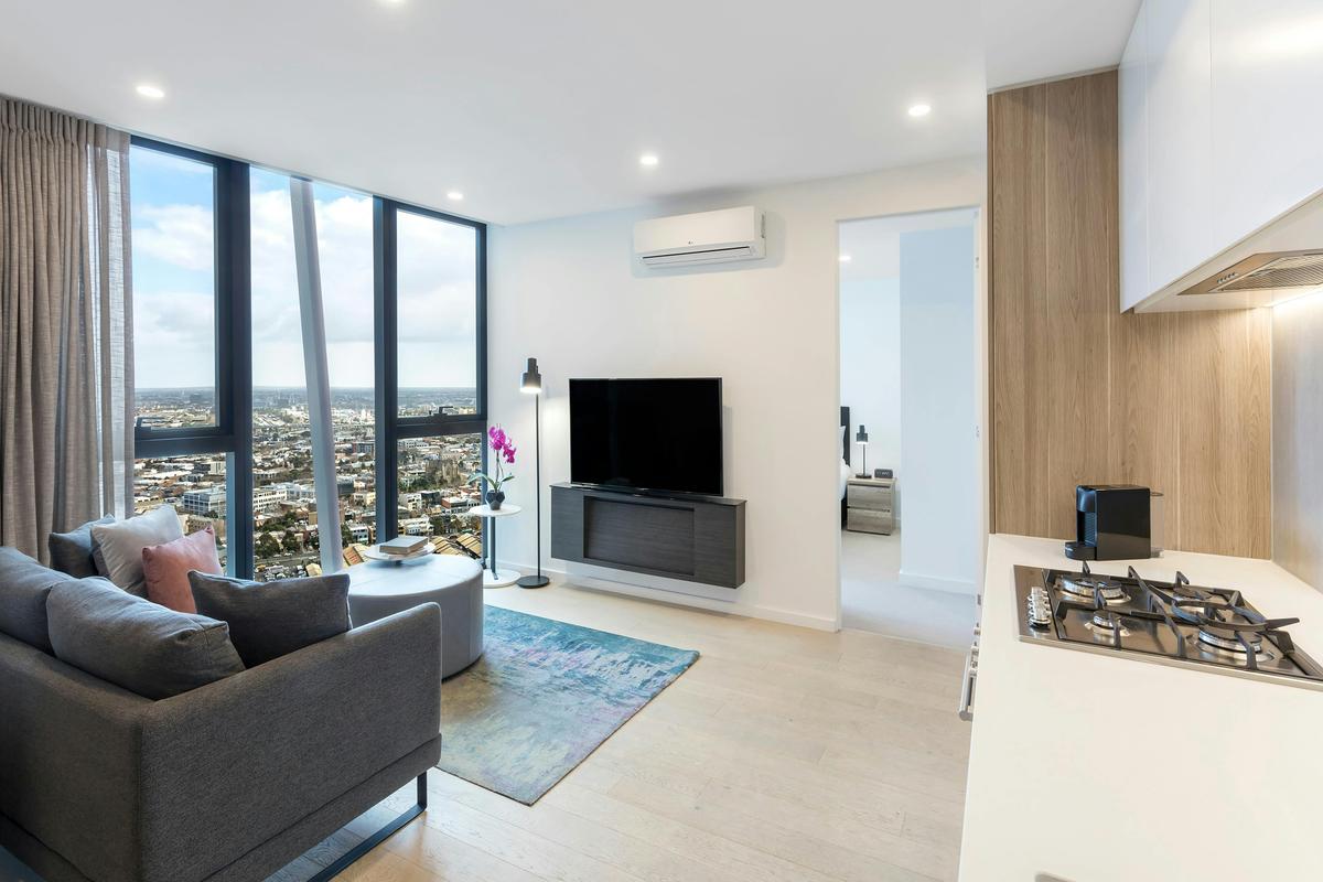 Avani Melbourne Central Residences-1 Bedroom Suite-Living-Out-HR