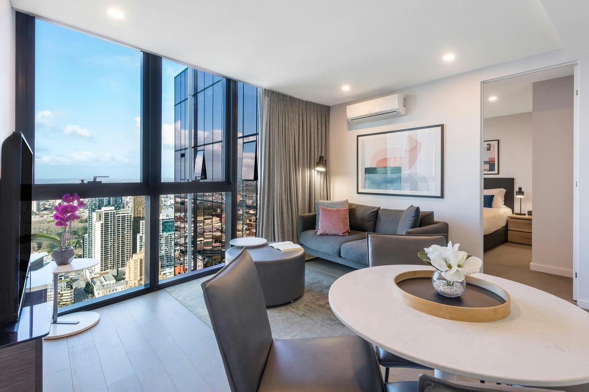 Avani Melbourne Central Residences-2 Bedroom Suite-Living-Out-2-HR