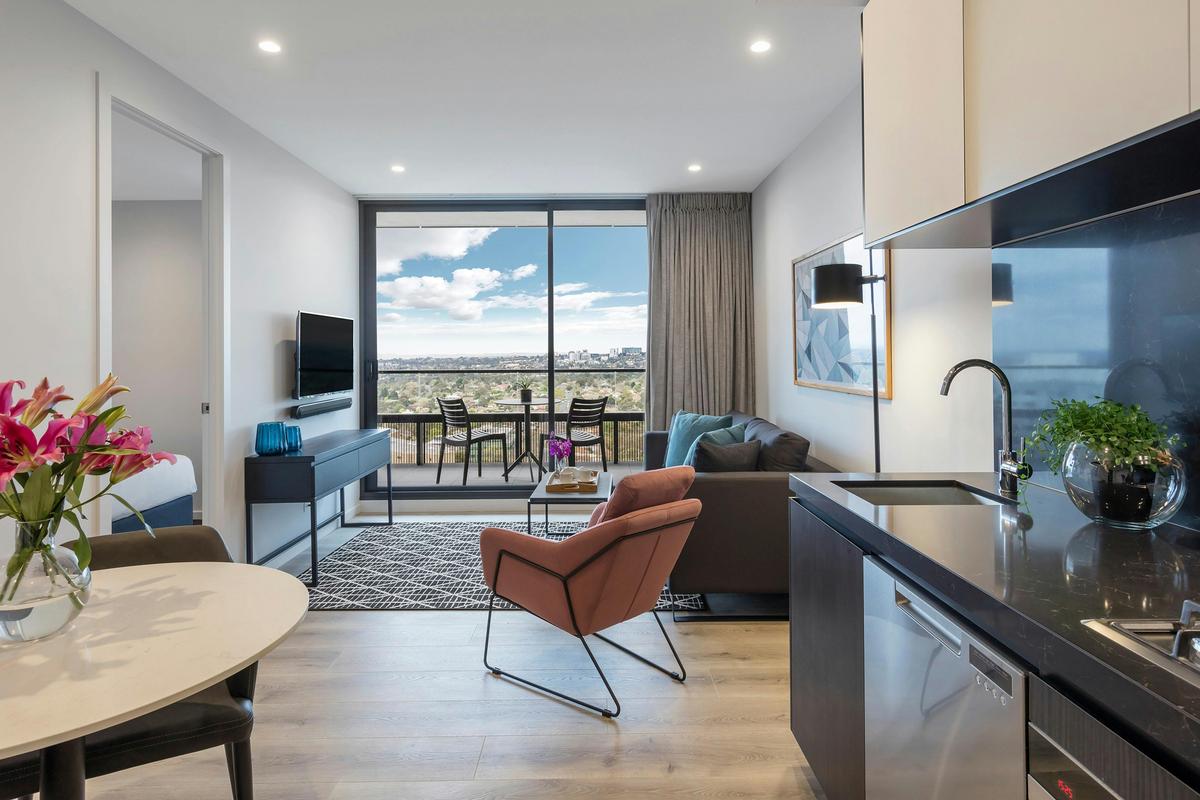 Avani Melbourne Box Hill Residences-1 Bedroom Suite-Living-Dining-HR