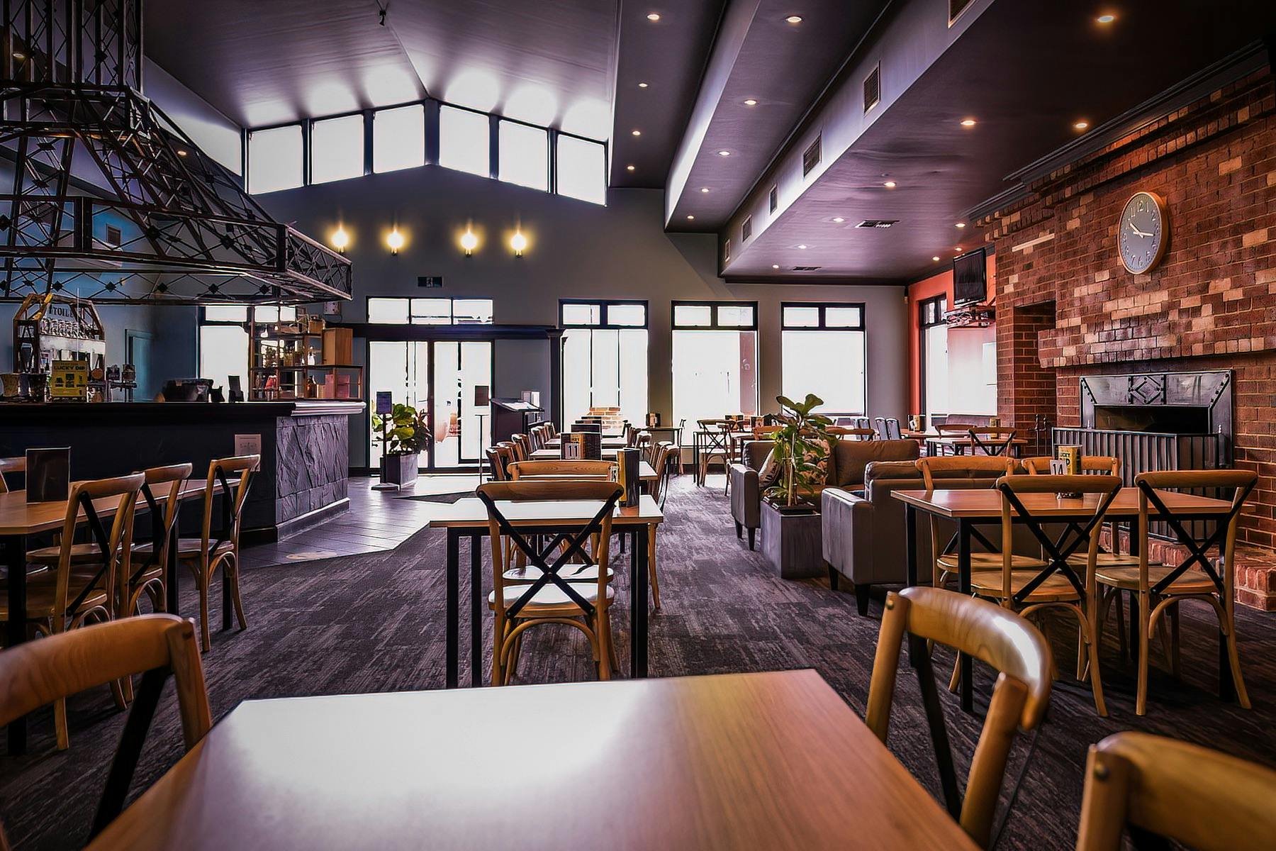 Our bistro is a relaxing space with an open fire to warm you up on the colder days