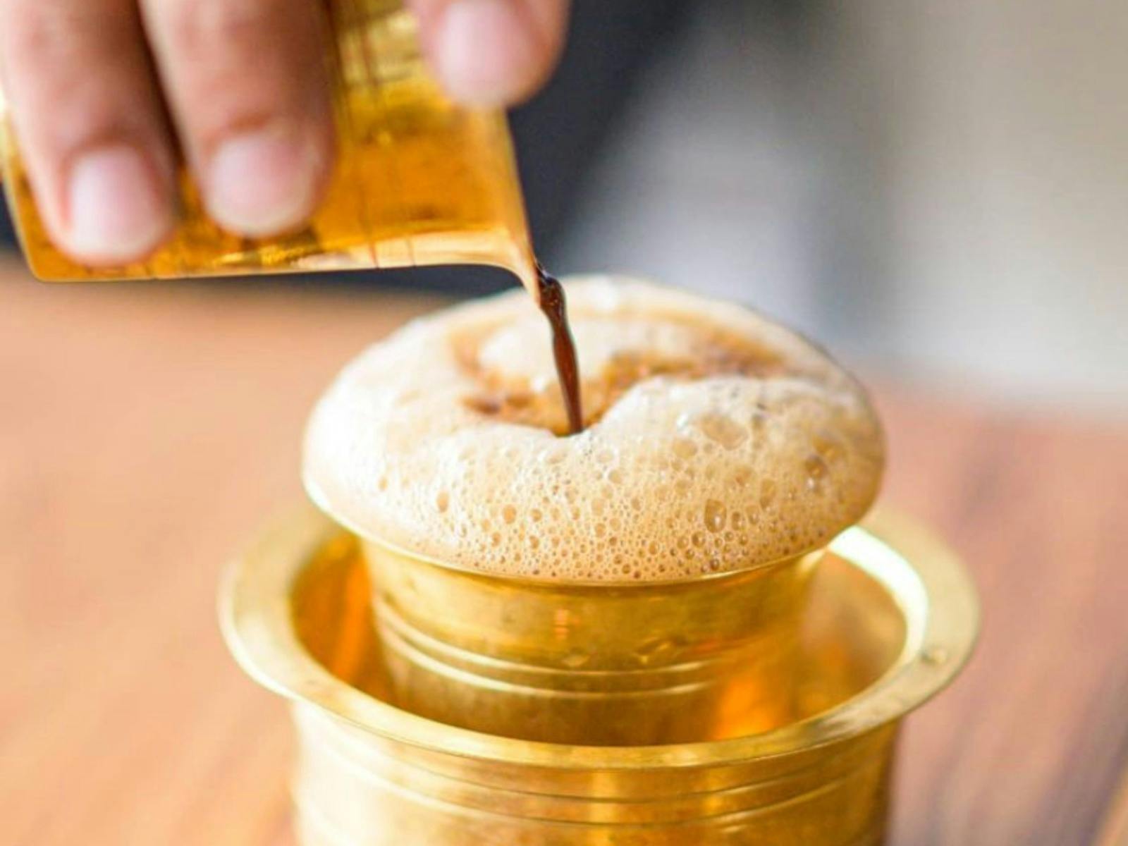 South Indian filter coffee & hot cardamom chai served every day