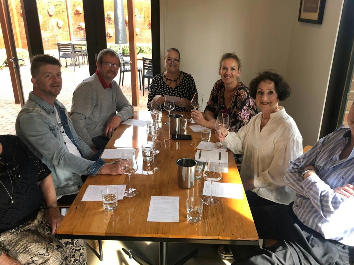 Group enjoying included tasting a Crittenden Estate