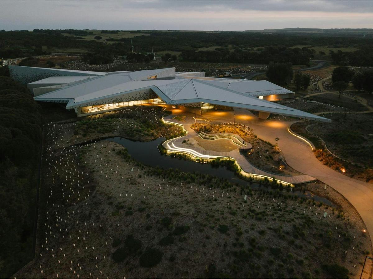 Aerial photo of Phillip island visitor center