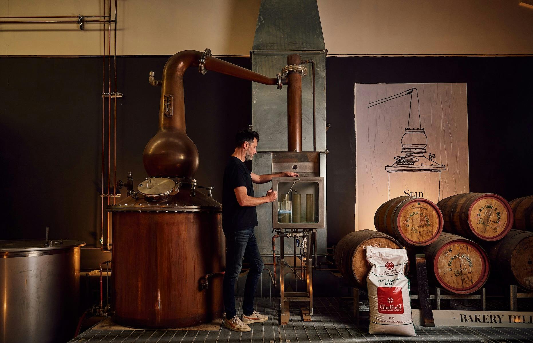 Andrew Baker distilling