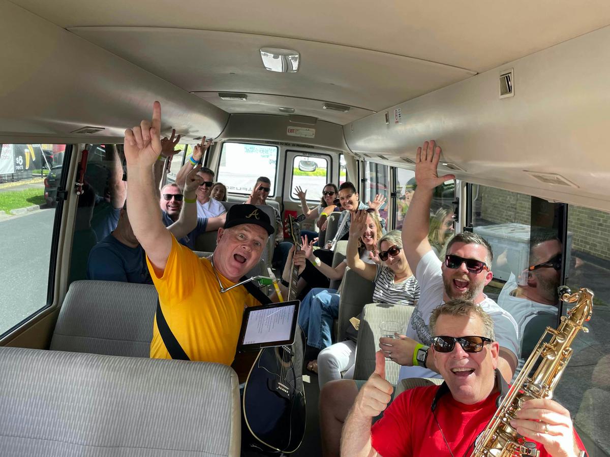 On the bus!