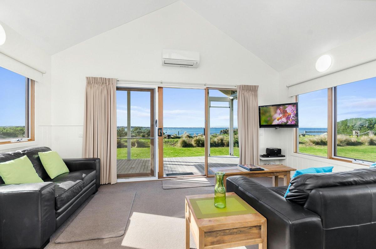 Loungeroom with a view in the 'Orungal' Beach House