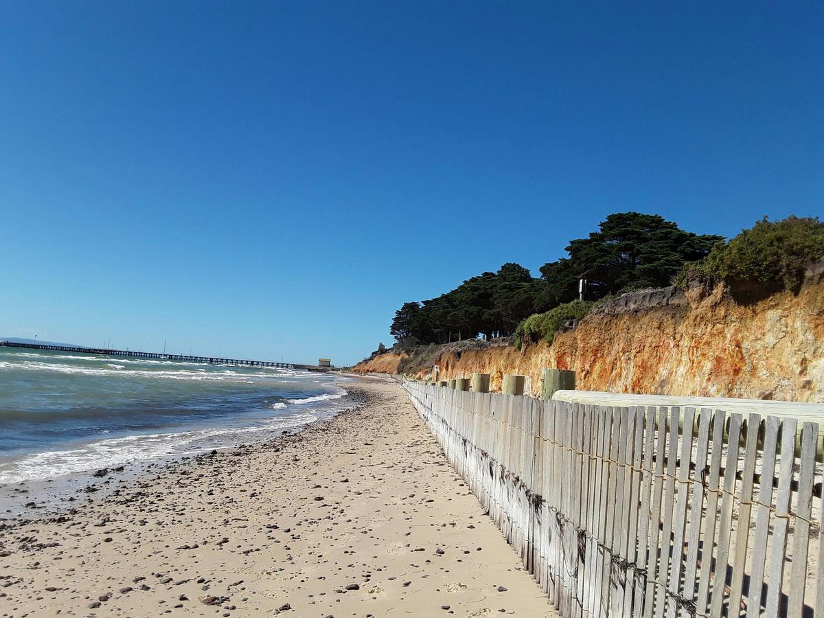 Walking along the beach toward St Leonard's pier