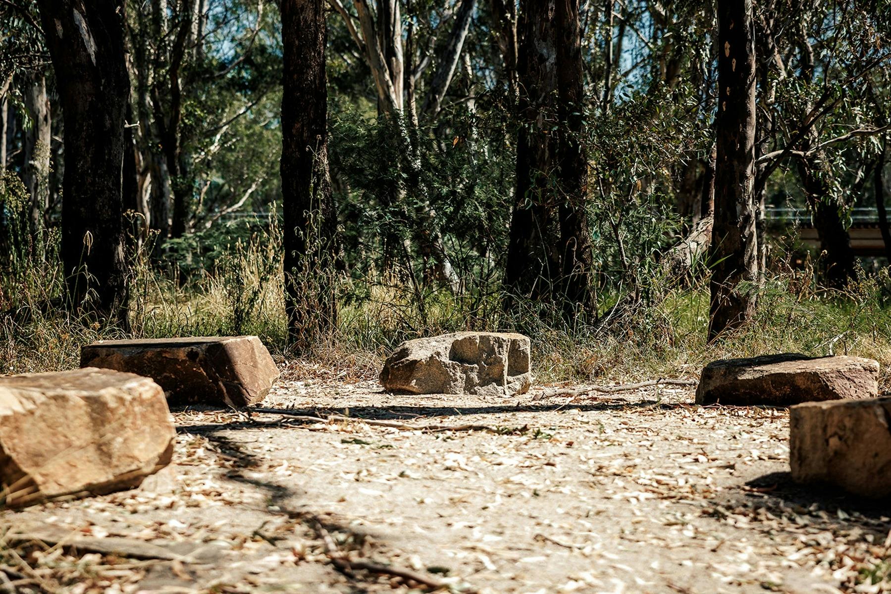 Rock circle at the Benalla Aboriginal  Garden