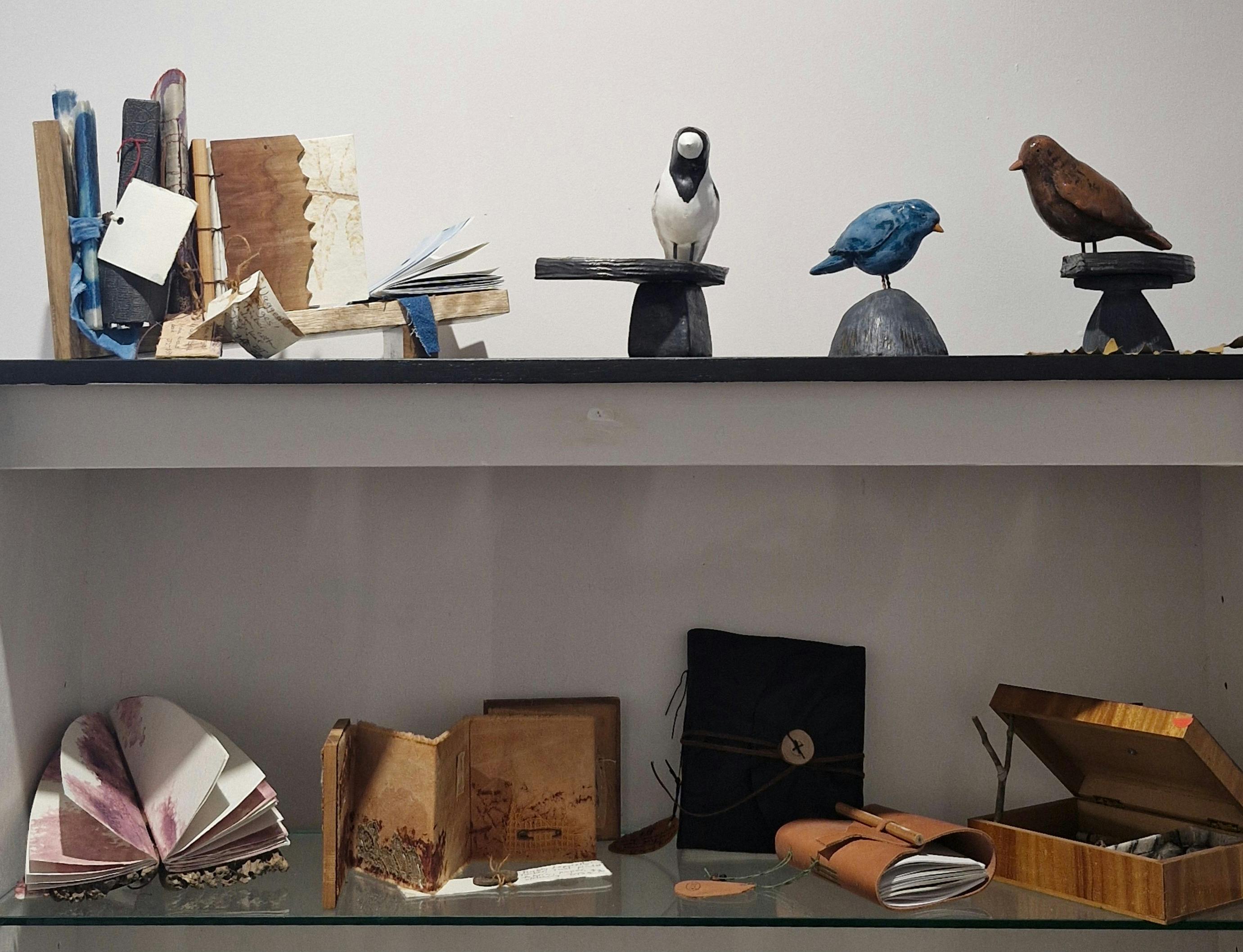 Ceramics by Sandra Lee Brown and Fibre / books by Dawn Thompson in Gallery