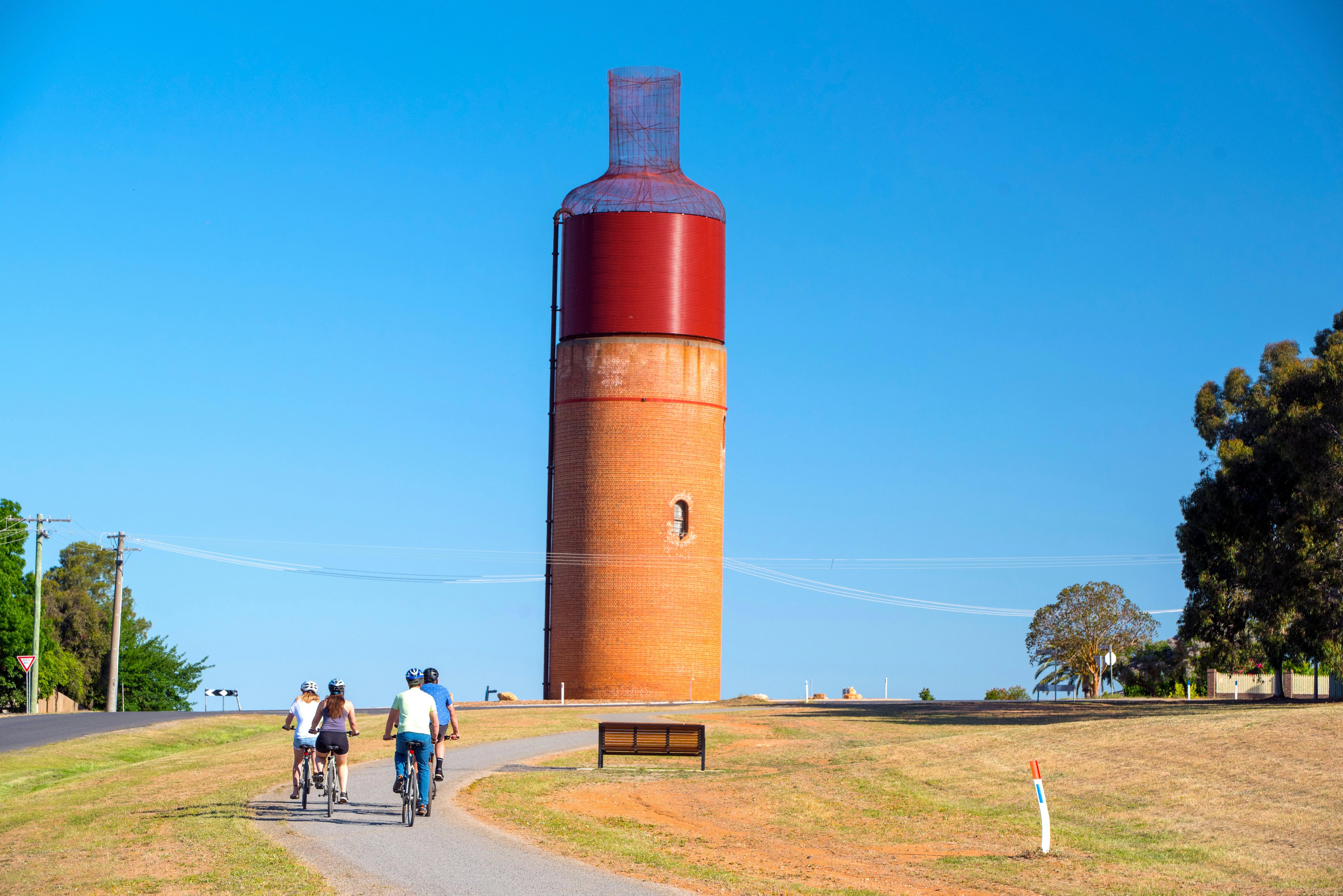 Guests bike riding at Rutherglen