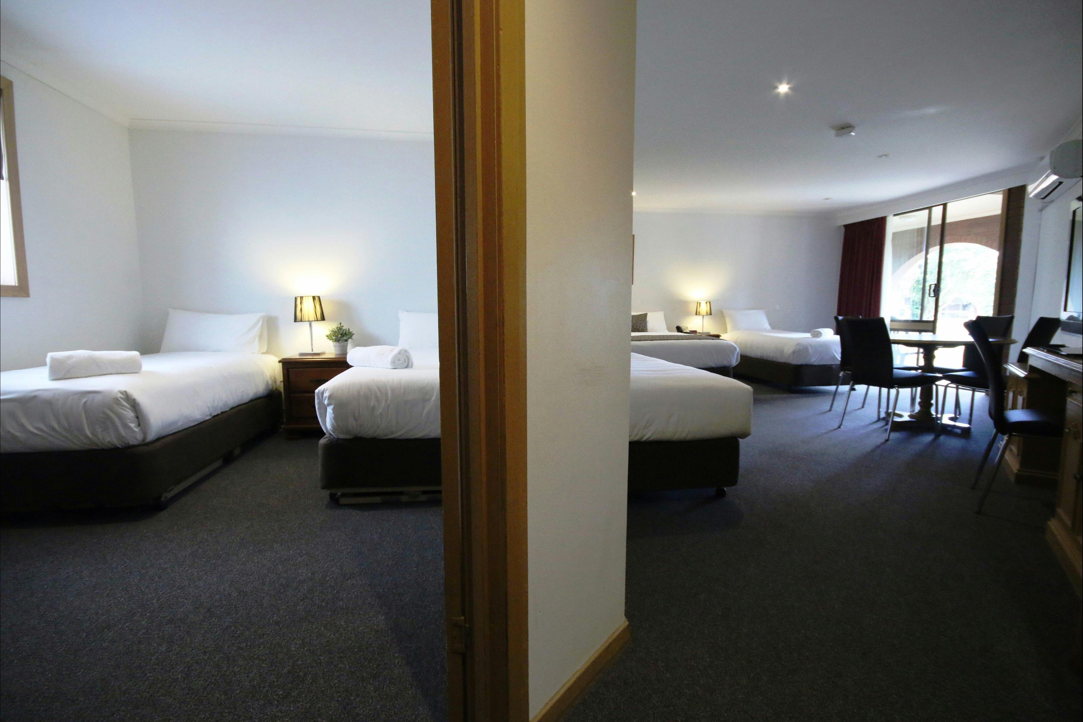 We have a family room to suit your family. This divided room allows for you to be seperated