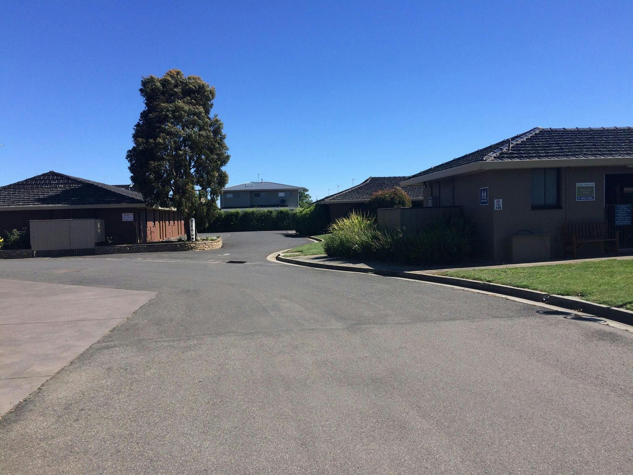 Sealed roads and plenty of space around the rooms