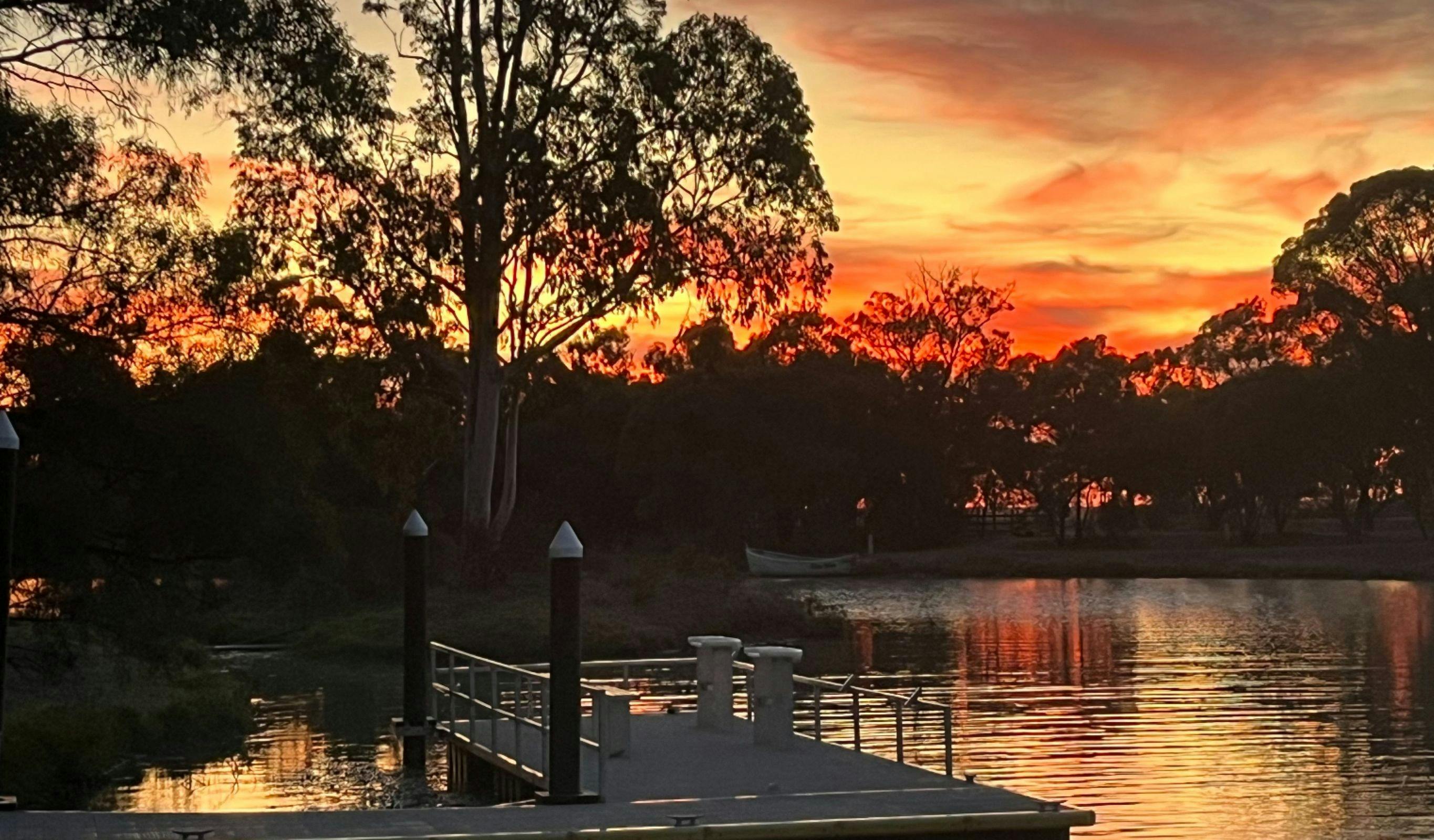 Beautiful sunset overlooking the creek