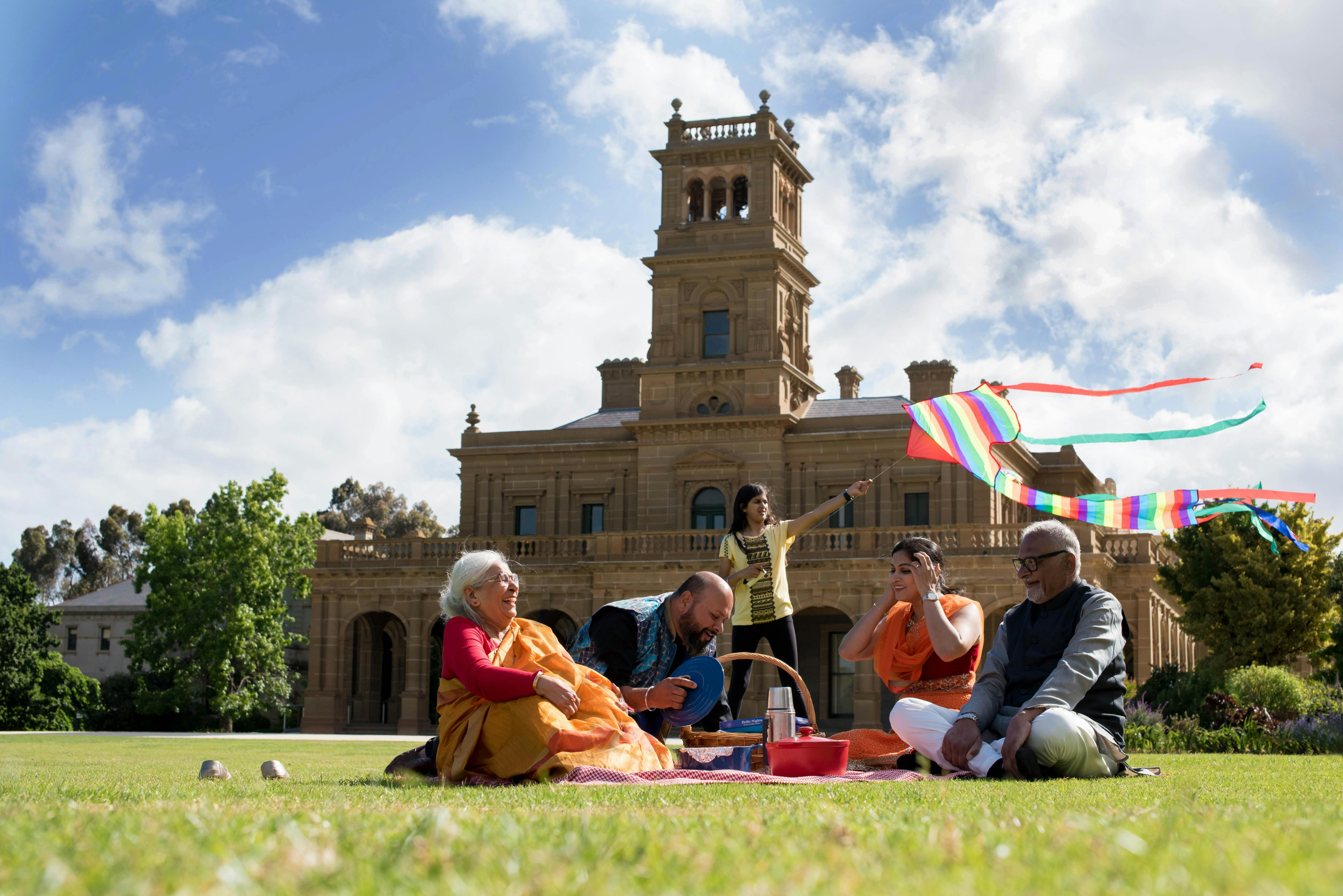 a family having a picnic