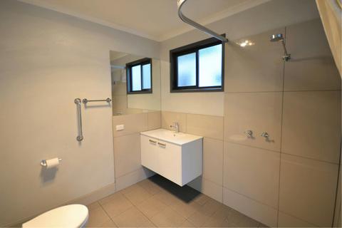 Vanity and shower in the BIG4 Mildura Getaway Ensuite Caravan Site