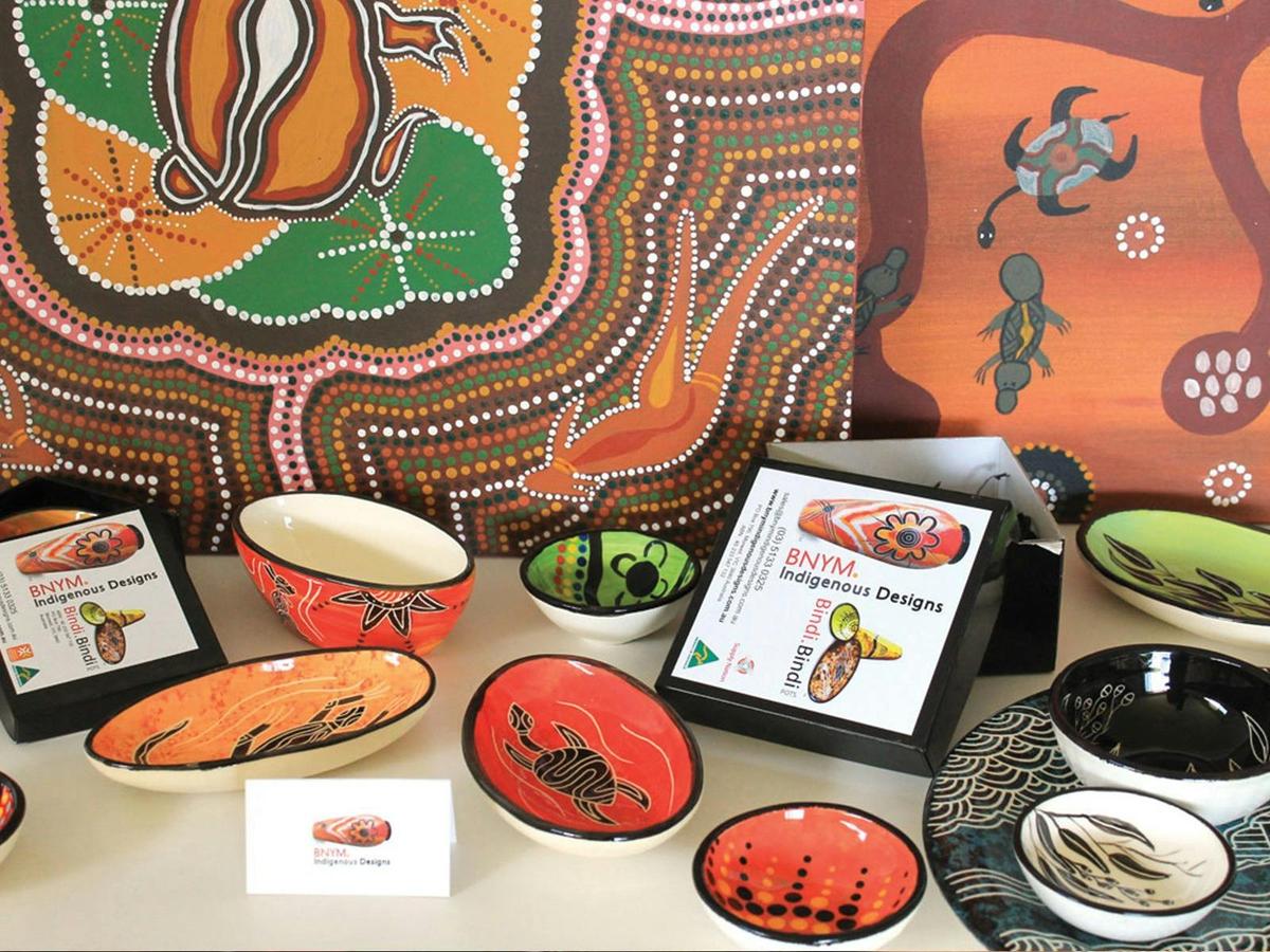 BNYM Indigenous Designs produces authentic, hand-made, hand-painted ceramics, wood-work an paintings