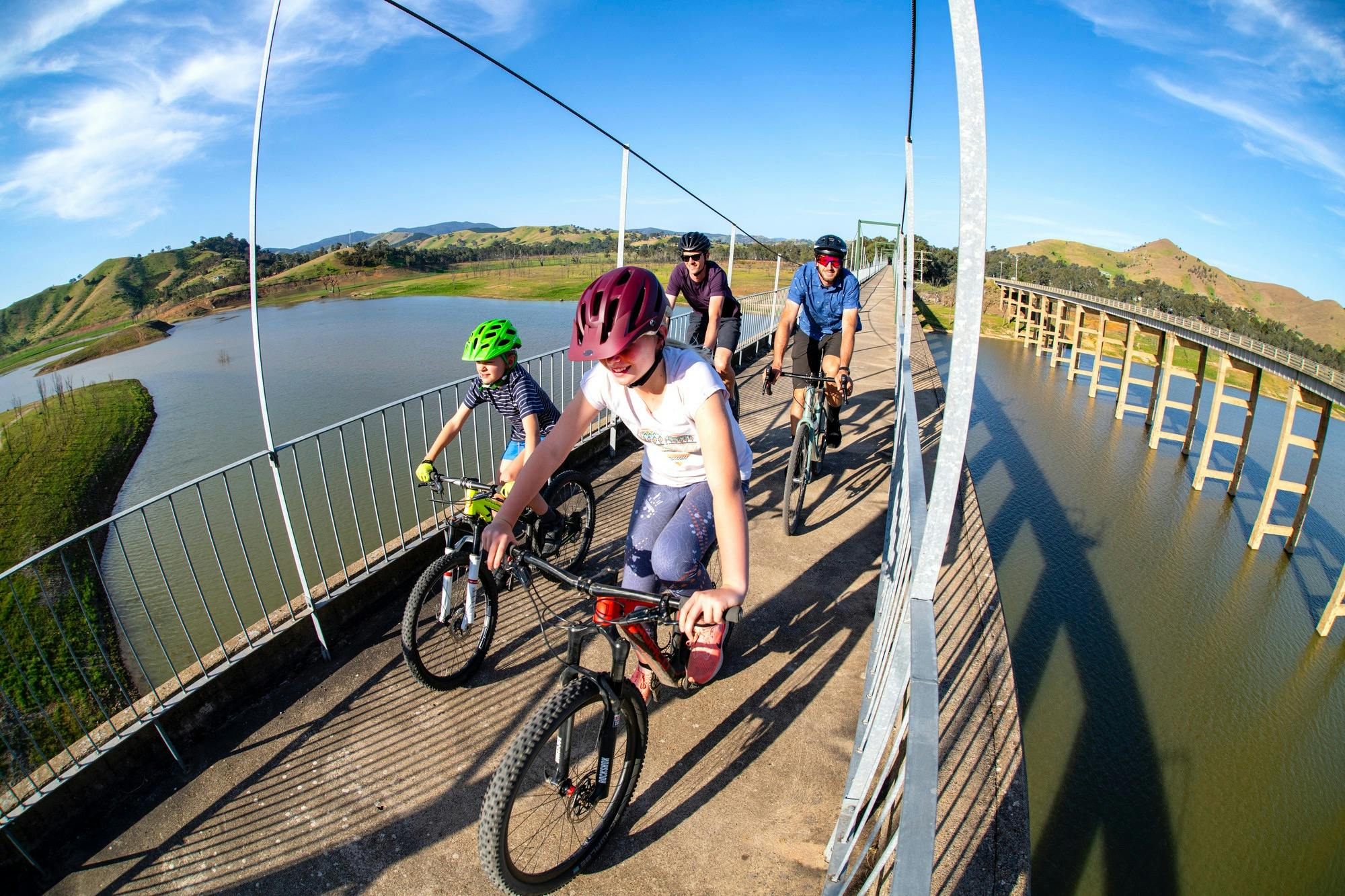 Bonnie Doon Bridge Family Cycling