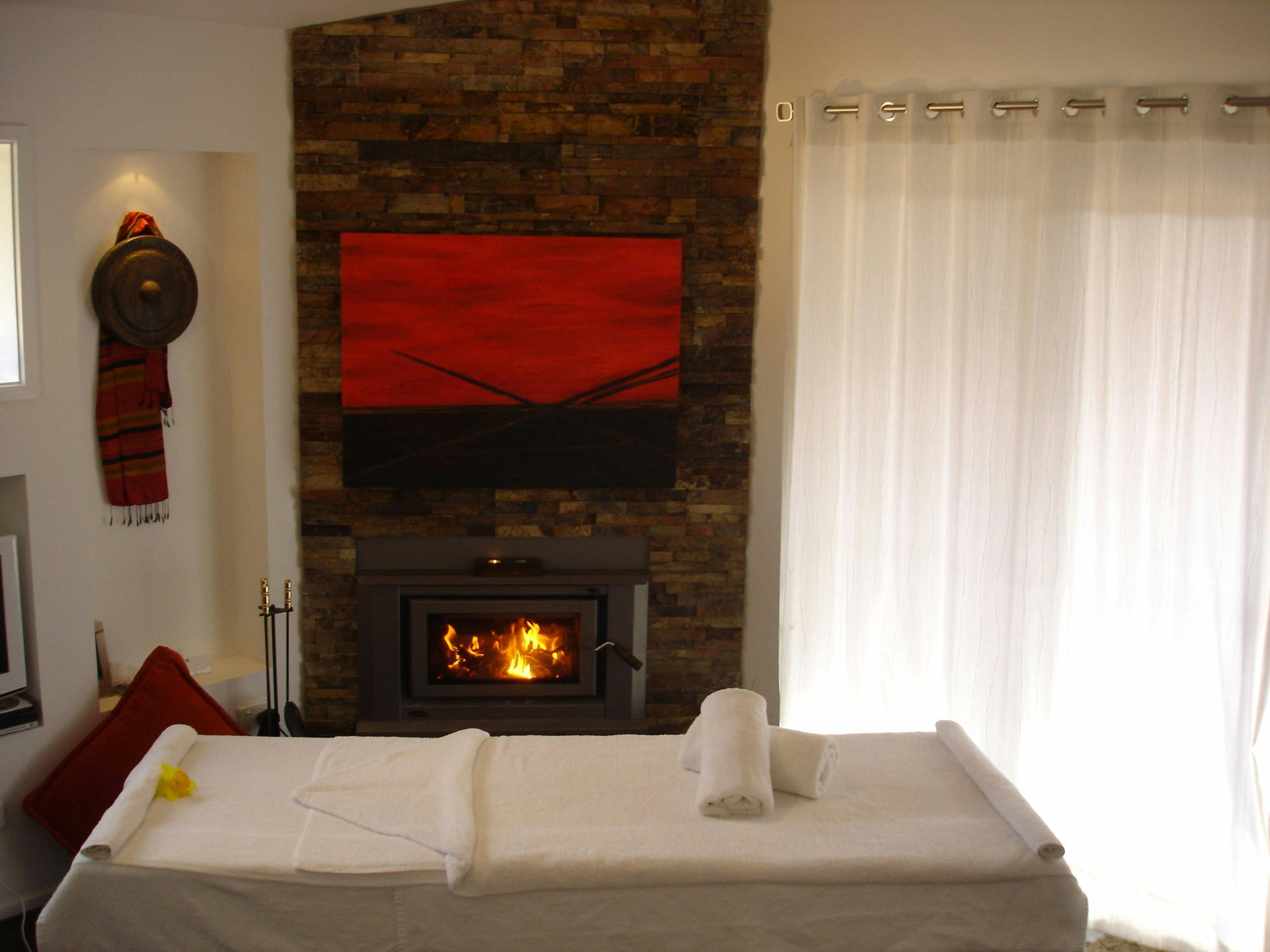 Massage by Fireplace