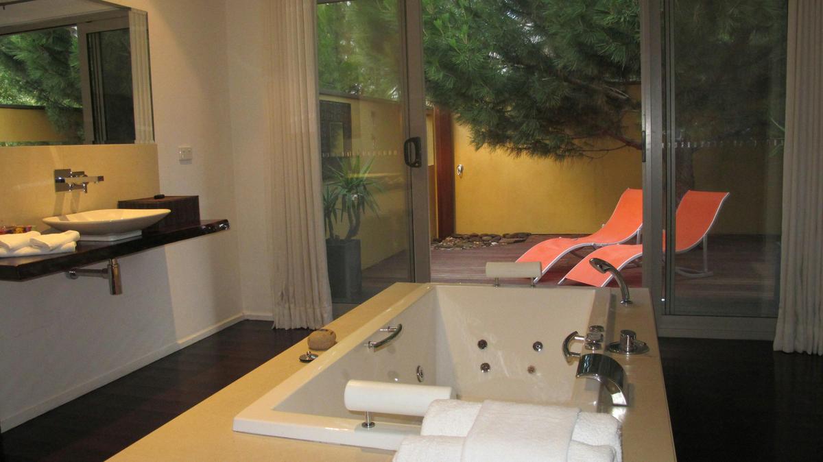 View from Dusk spa to outdoor room