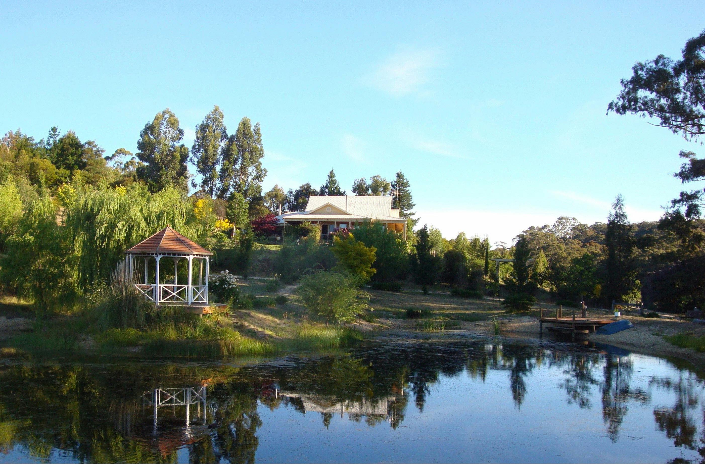 Lake, Gazebo & Gatsby House