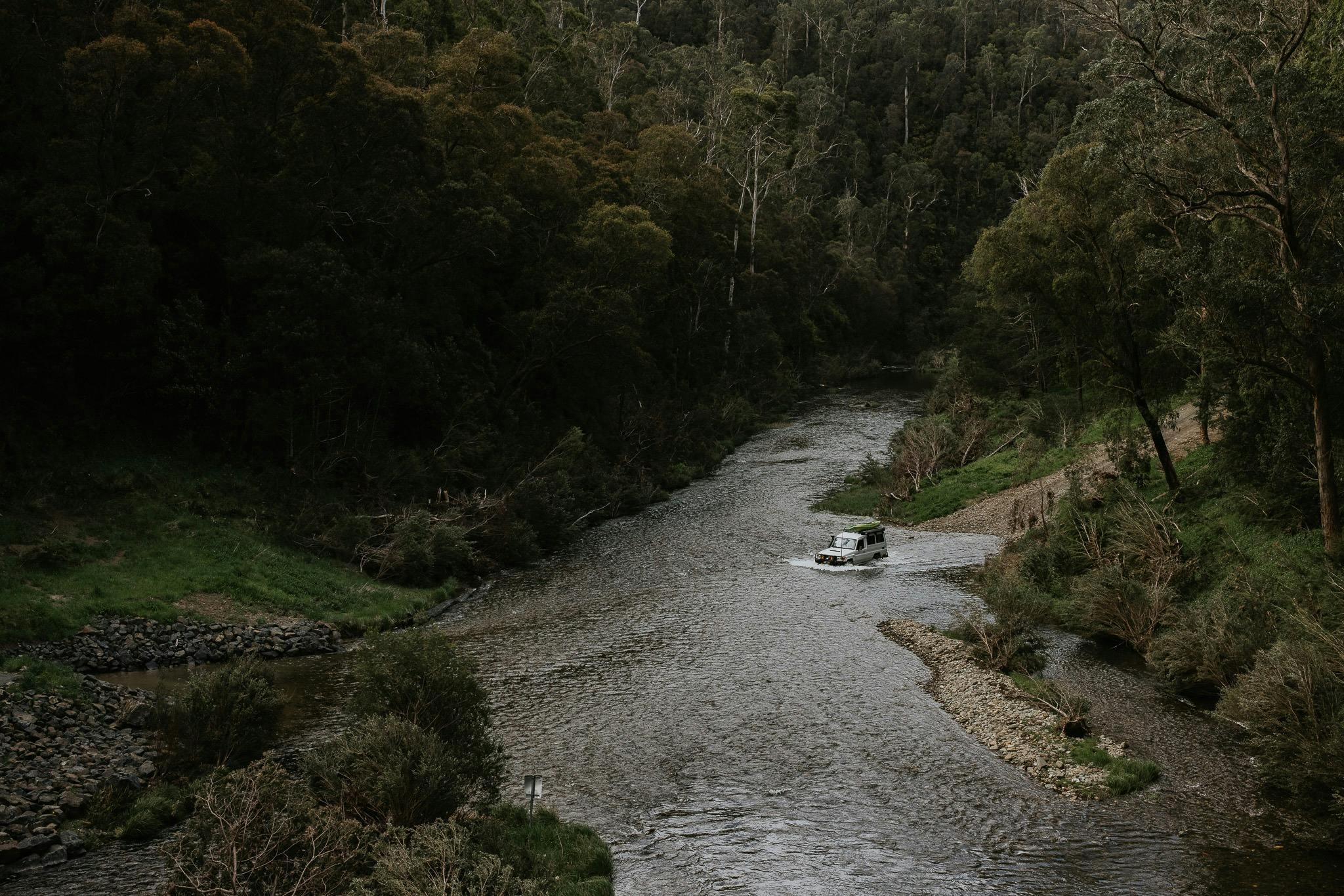 Access the campground via river crossing by 4WD