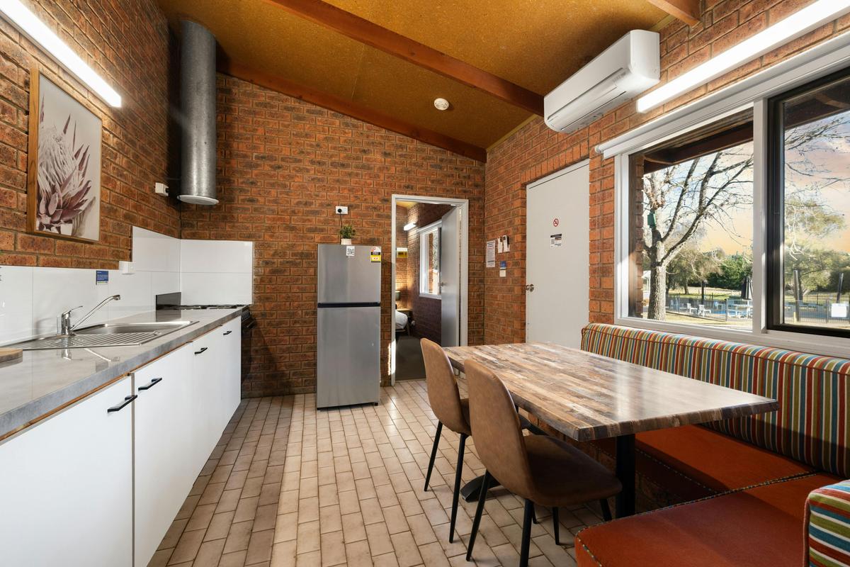 Dining and kitchen.