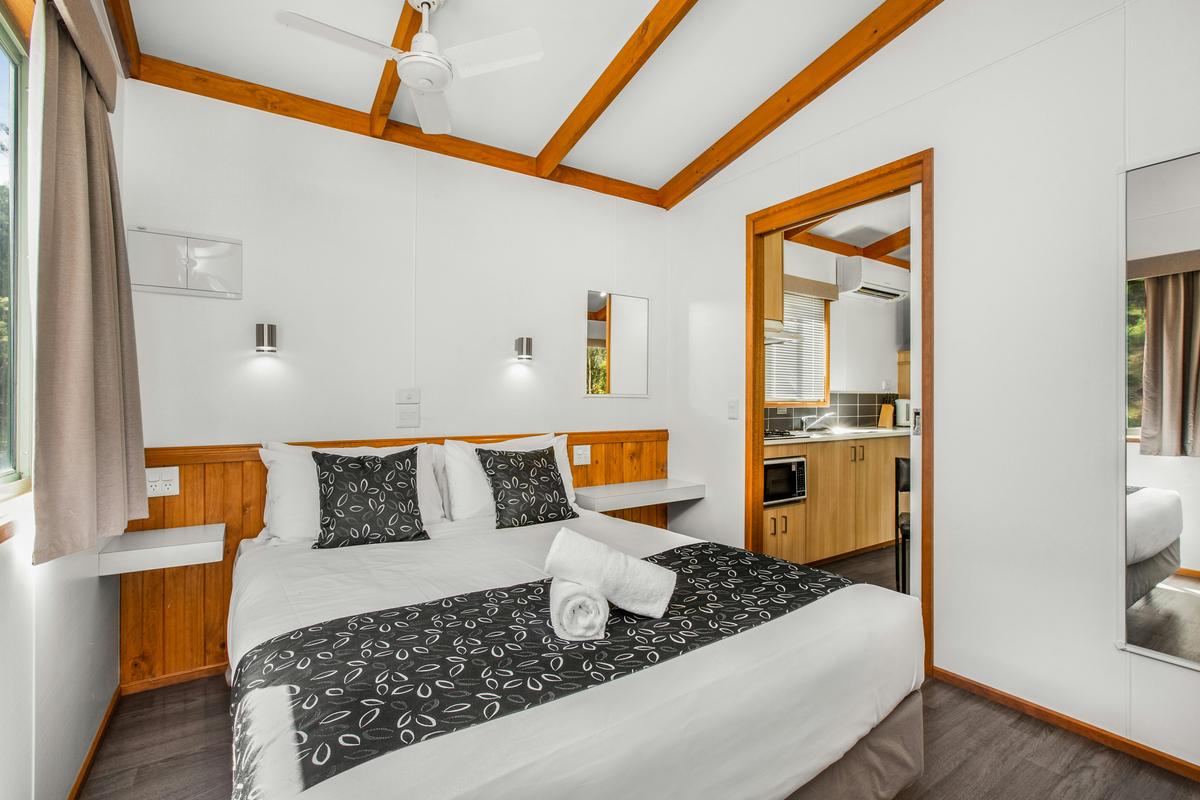 Main bedroom in the Limited Mobility Cabin