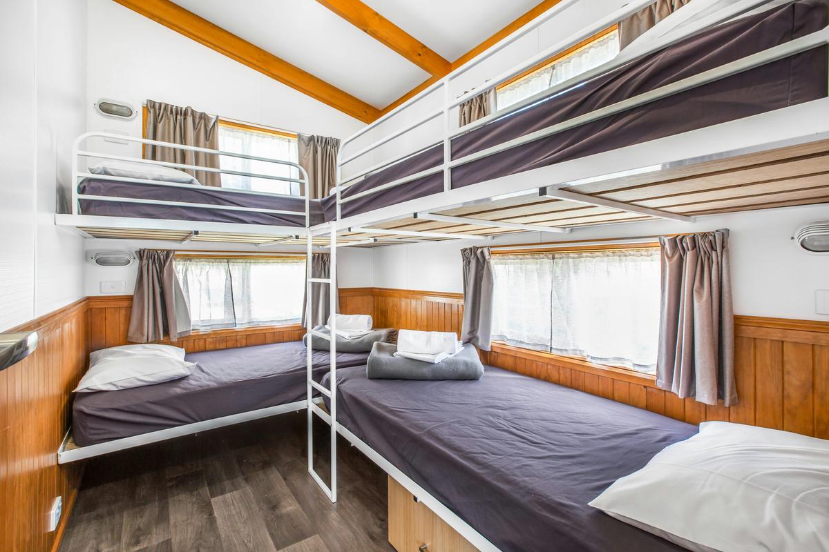 Two sets of bunk beds in the Family Park Cabin