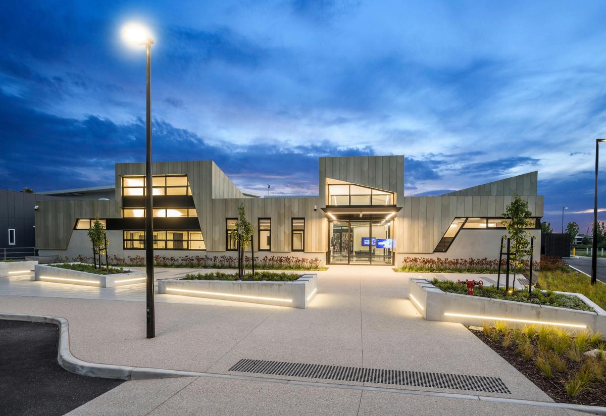 Night view of Cardinia Cultural Centre