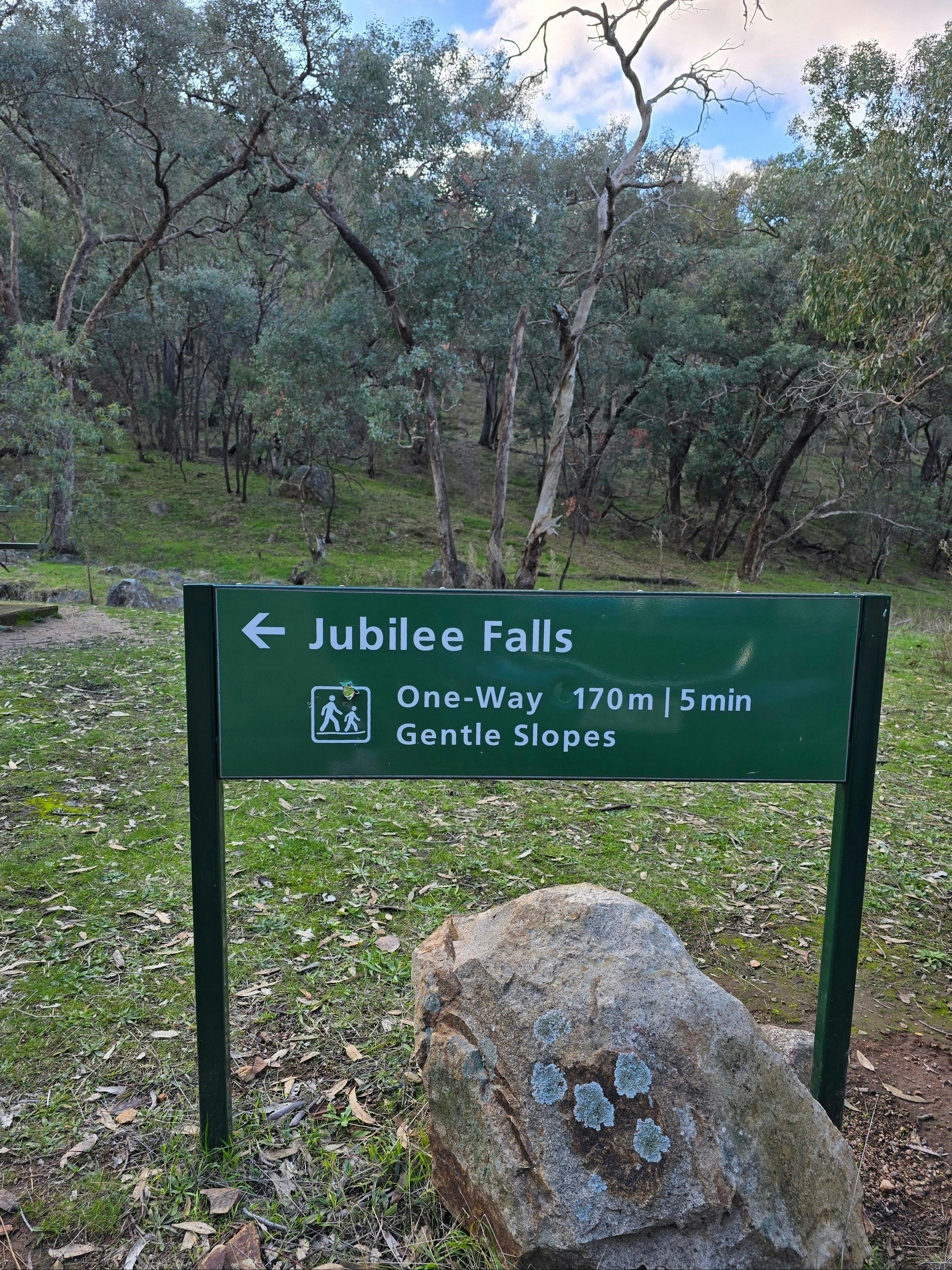 Jubilee Falls Sign