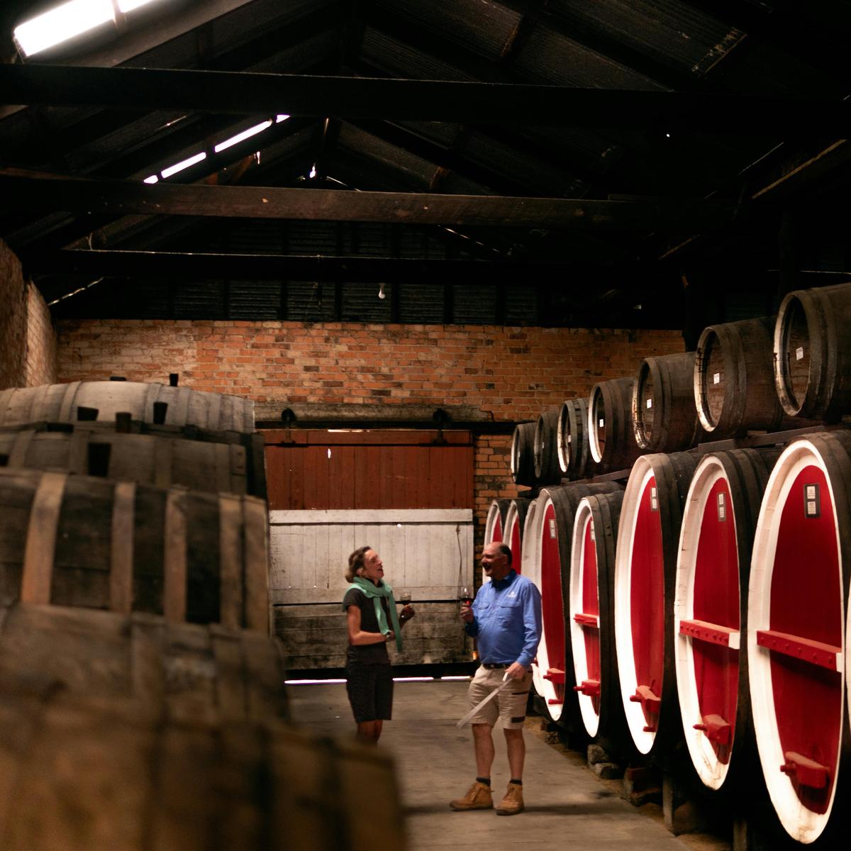 Jules Campbells & Ian Diver in the heart of the cellars