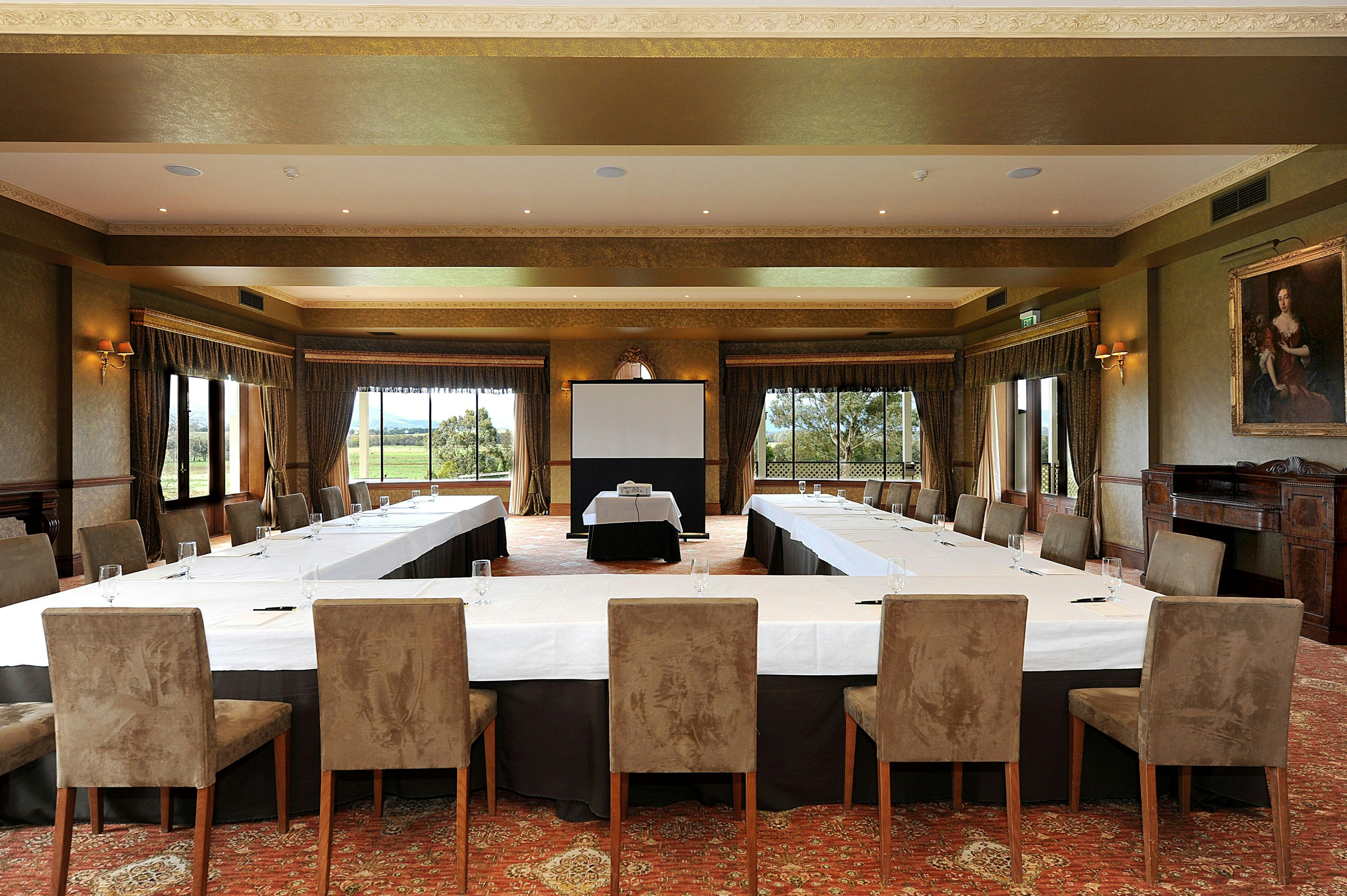 Oak Room at Chateau Yering Hotel (Conference set-up)