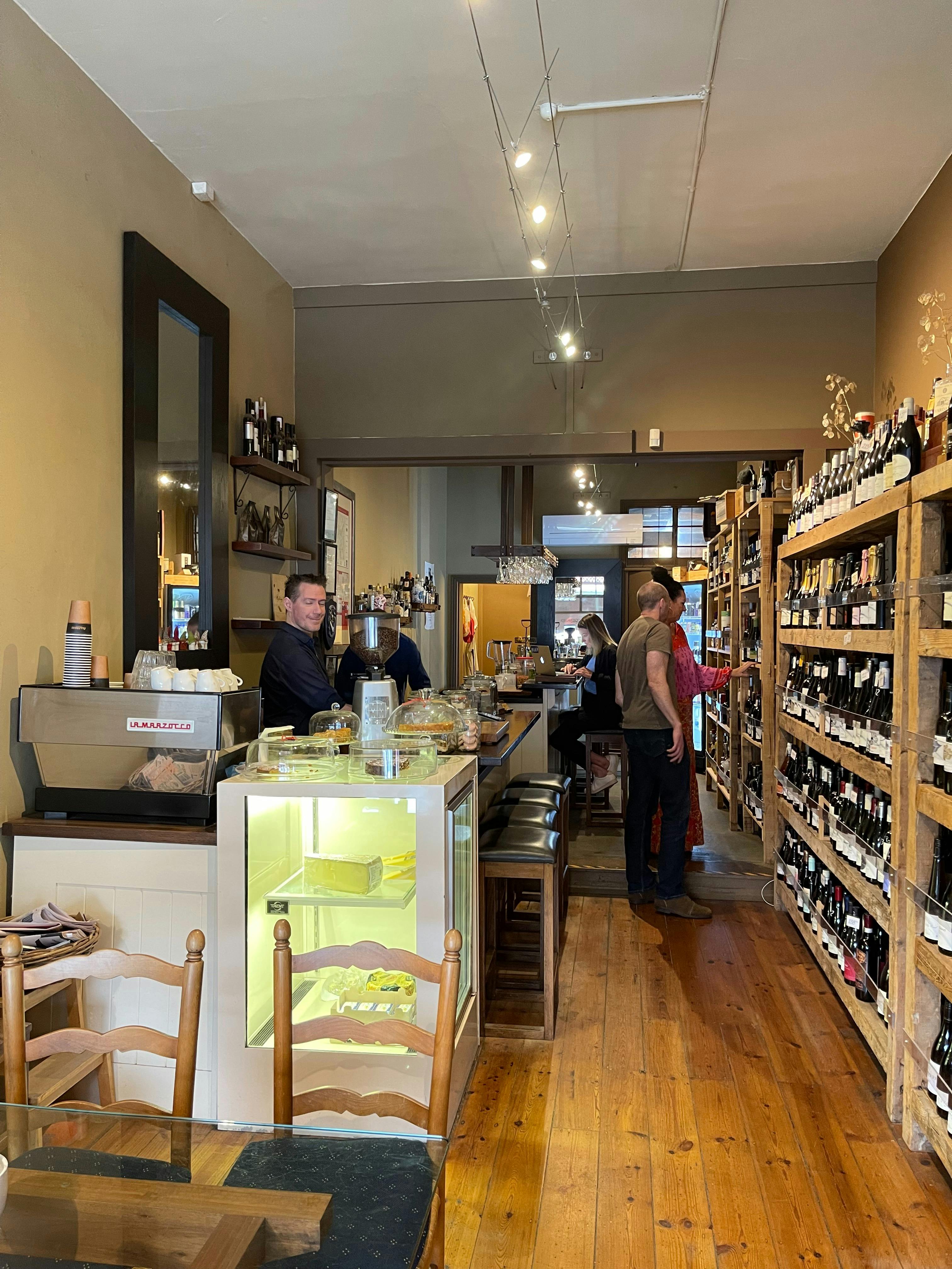 Sip a coffee, enjoy a wine or cocktail  at the Cellar Door Wine Store in Beechworth