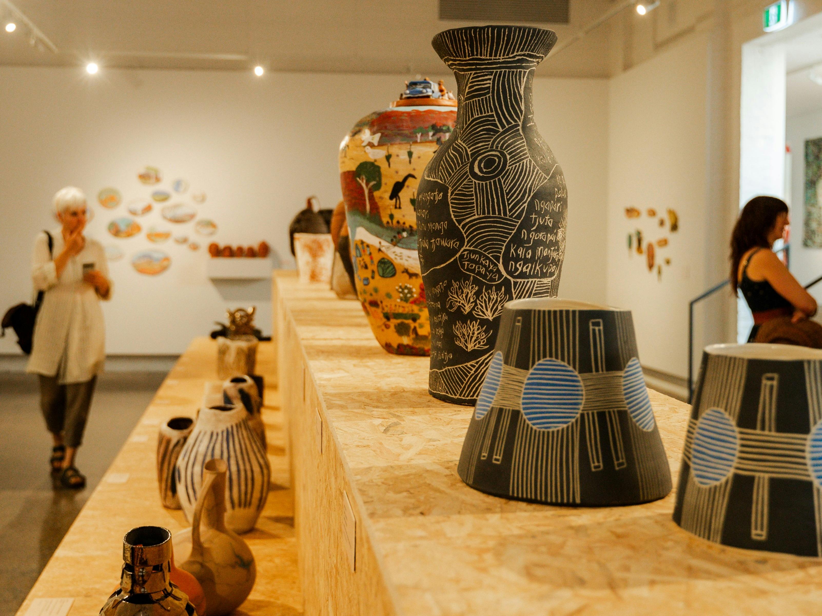 Gallery Interior - Engine Room, installation of Ladder to the Stars - Clay on Country 2025