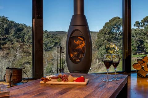 Breatktaking wood fireplace