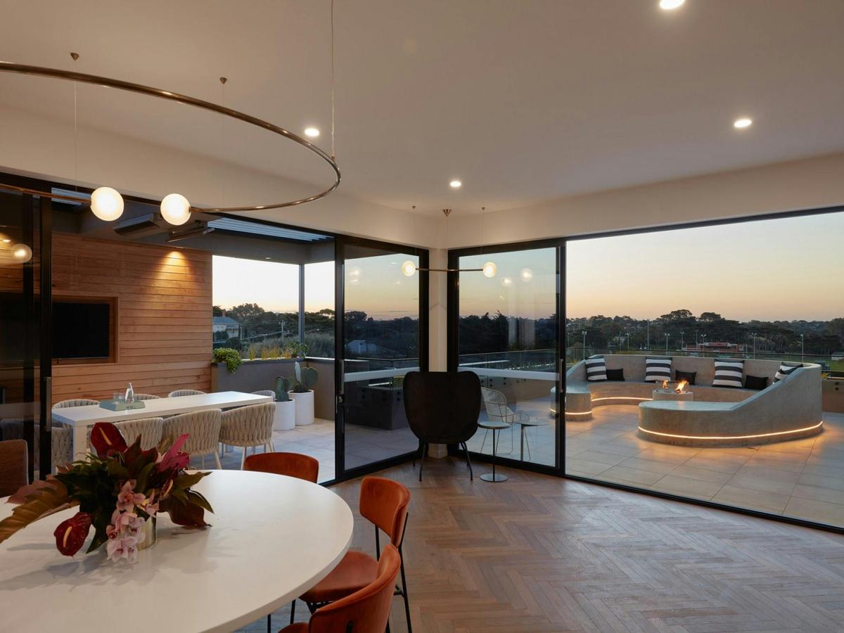 Luxury Penthouse looking out to outdoor entertaining area