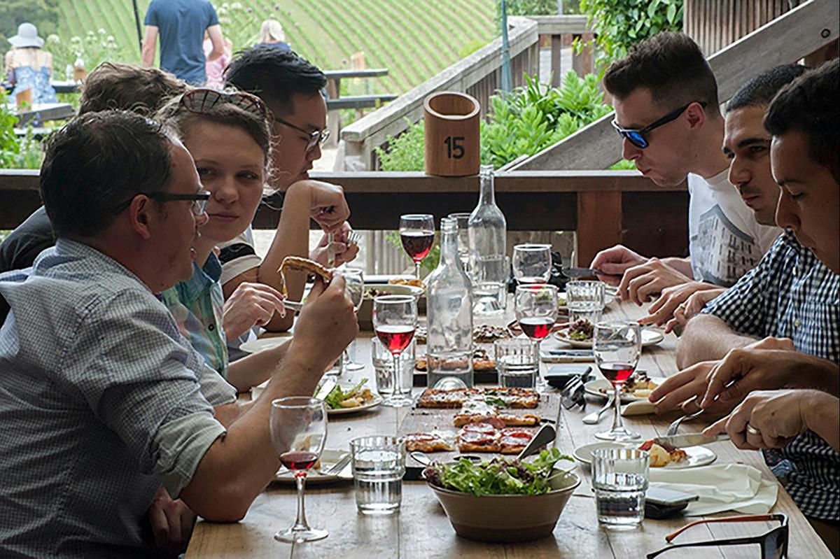 A two course lunch with a glass of wine on Chillout Travel’s private MorningtonChillout Travel Tours